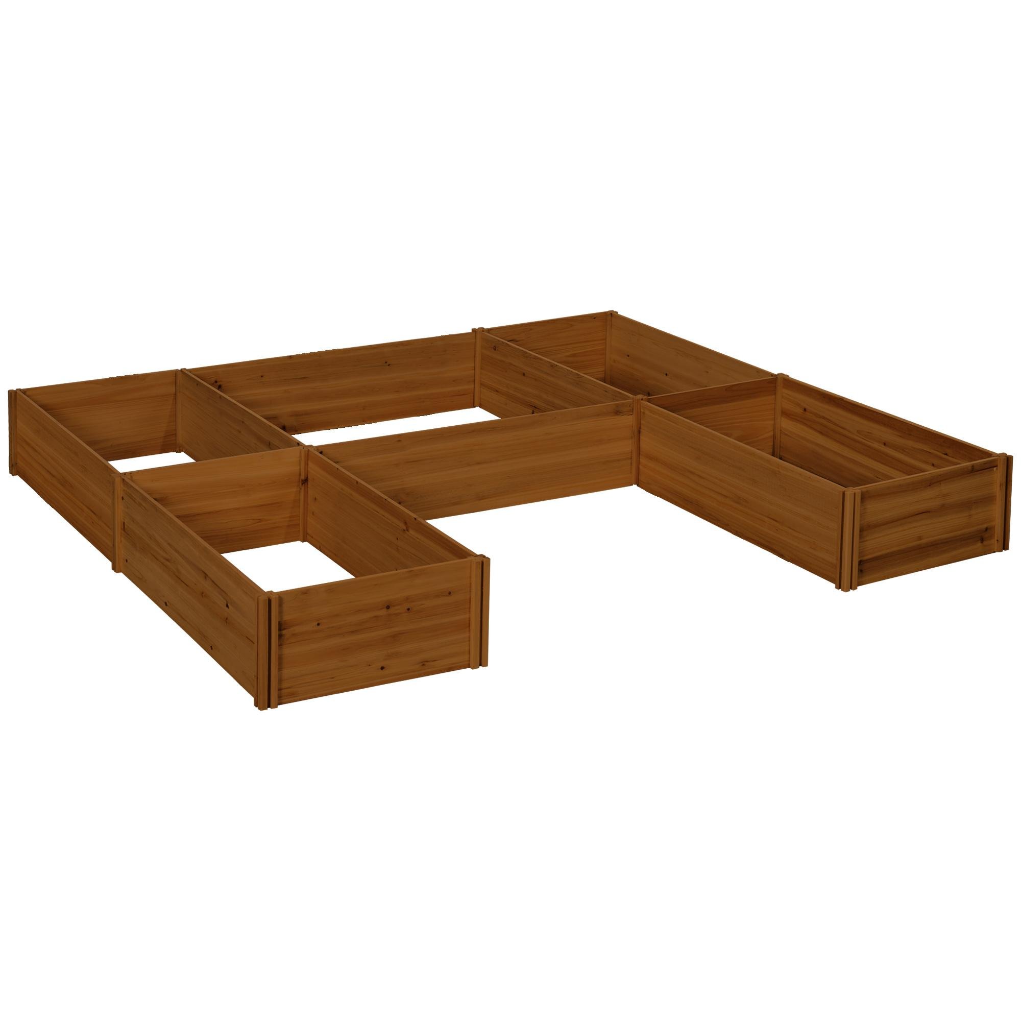 Brown Five-Box Open-Bottom Planter for Custom Layouts