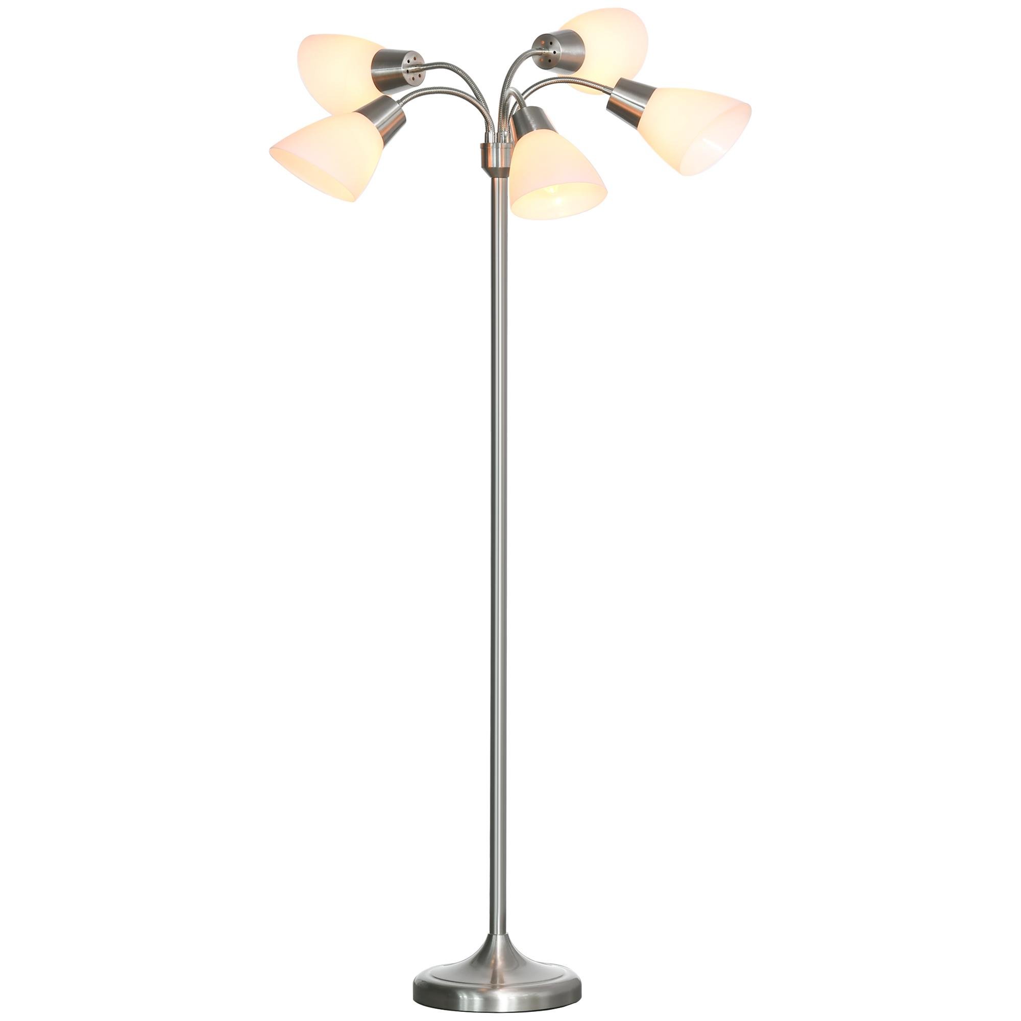 Five Light Tree Floor Lamp with Adjustable Rotating Shades