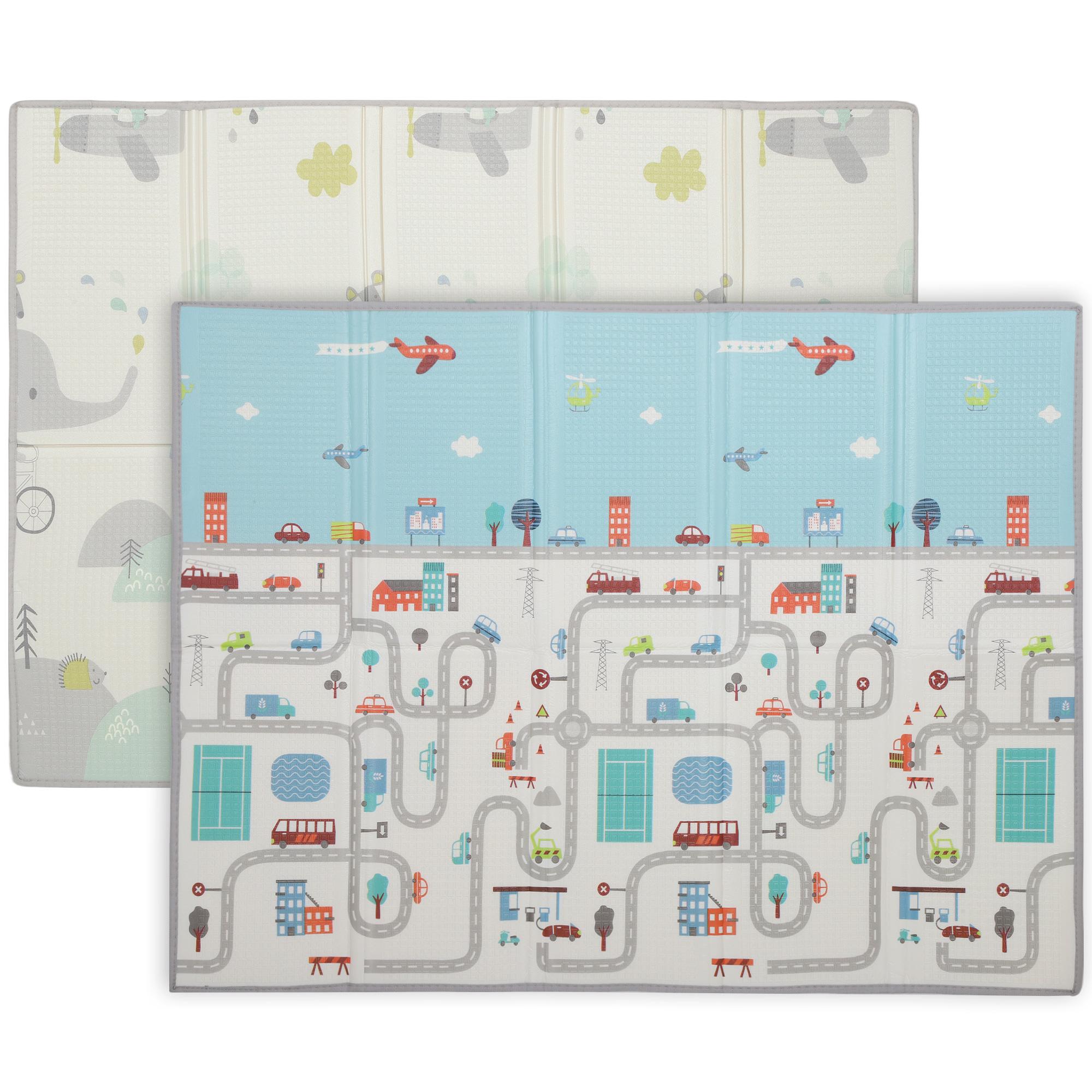 Dual-Sided 79-Inch Play Mat for Crawling and Play