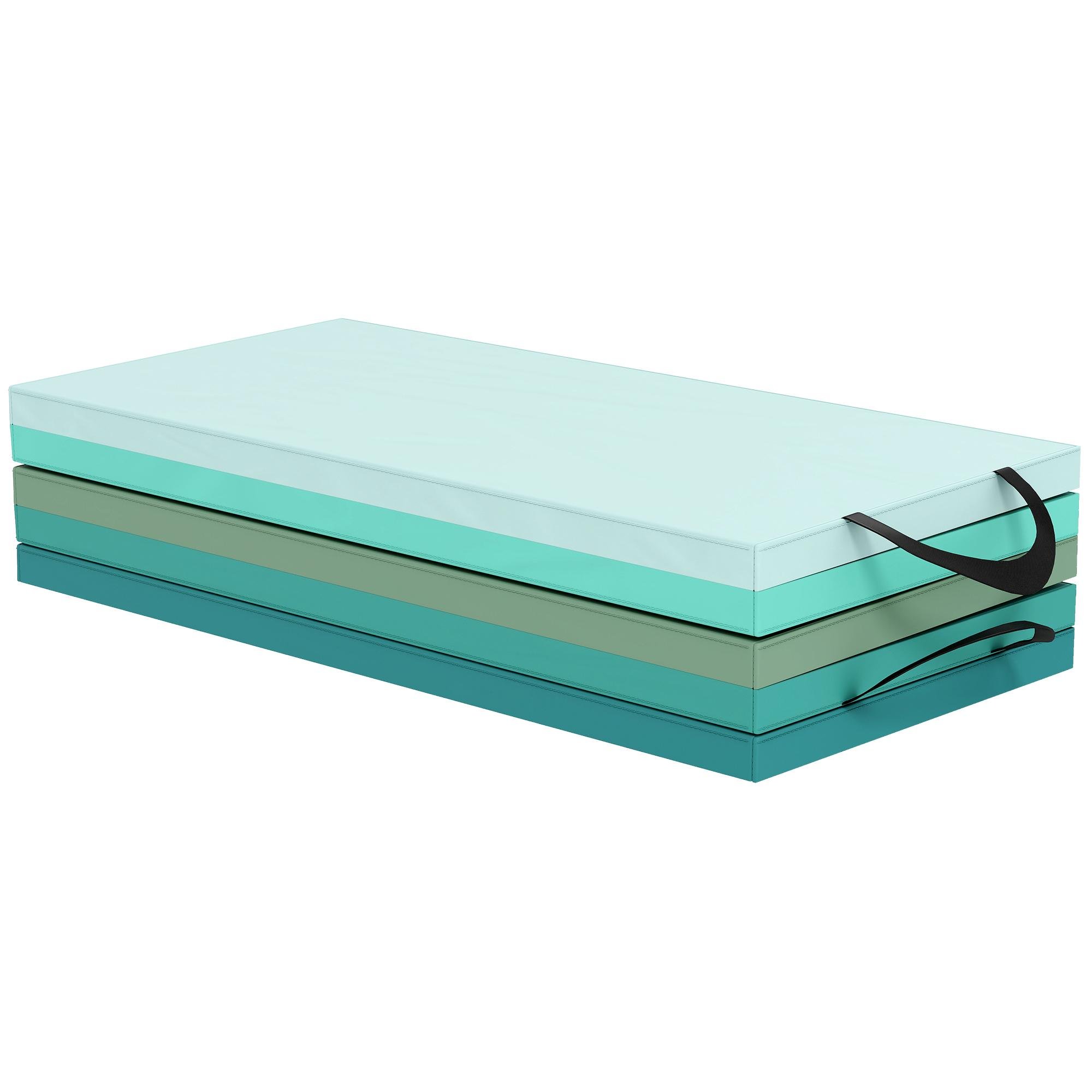 Mixed Green 6ft Gymnastics Mat with Carry Handles