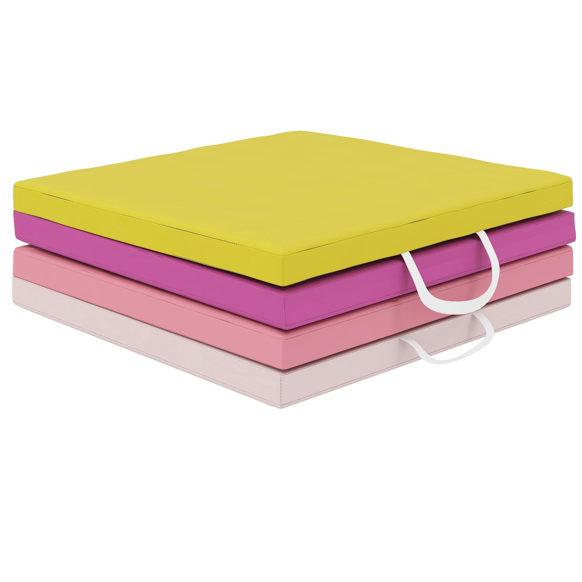 Yellow Pink 8ft Gymnastics Mat, 2in EPE Padding