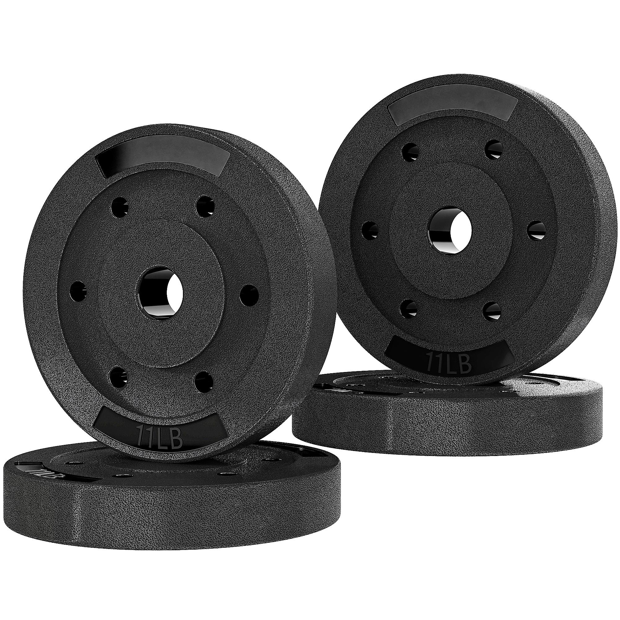 11 lb PVC Weight Plates, 1-Inch Set for Home Gyms