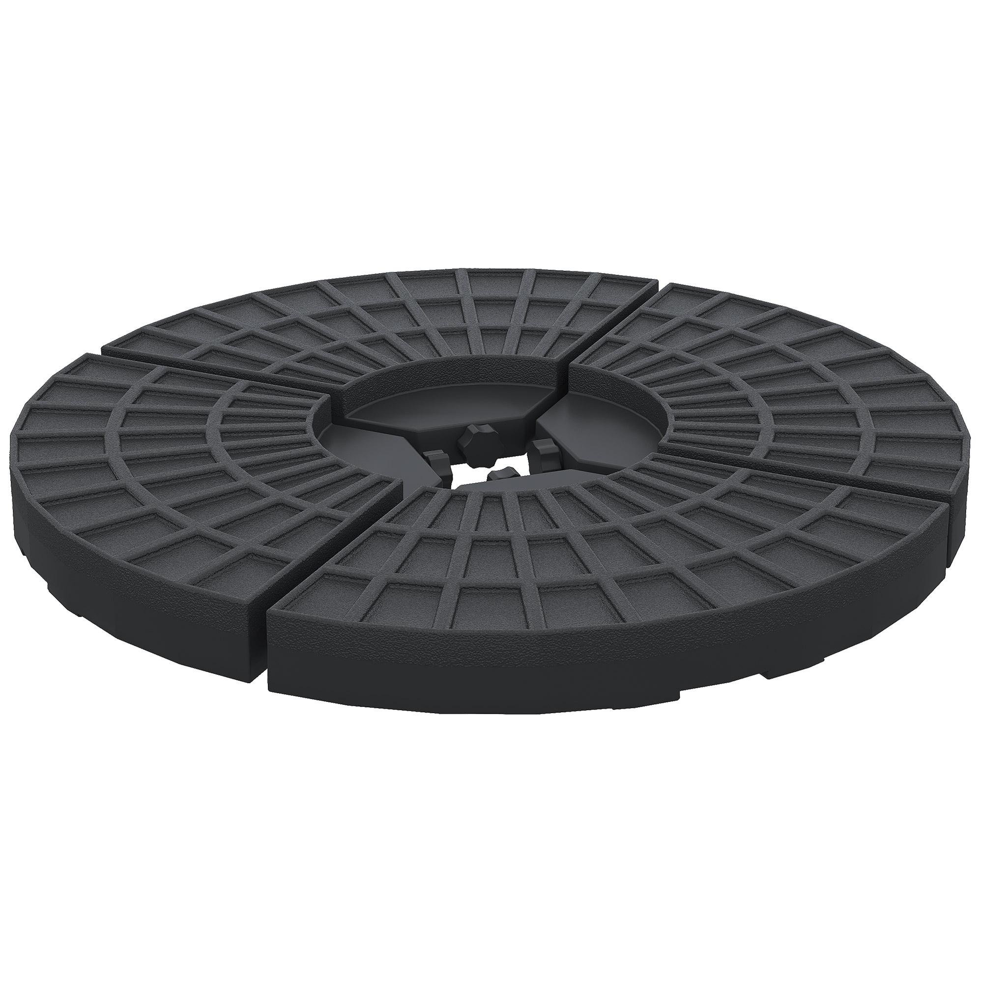 Small Black Umbrella Base Weights, Four-Piece HDPE Set