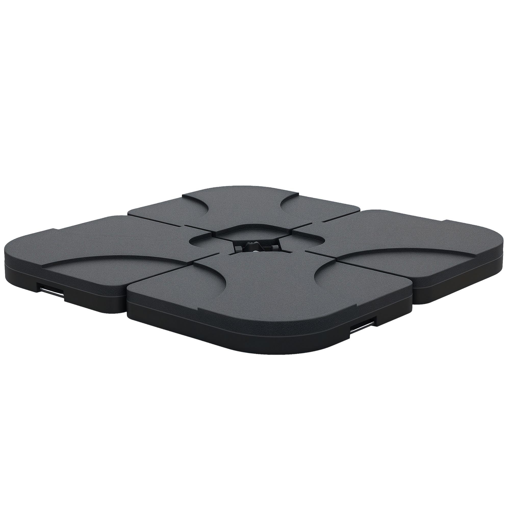 HDPE Cantilever Umbrella Weights, 19.7-Inch Black Set