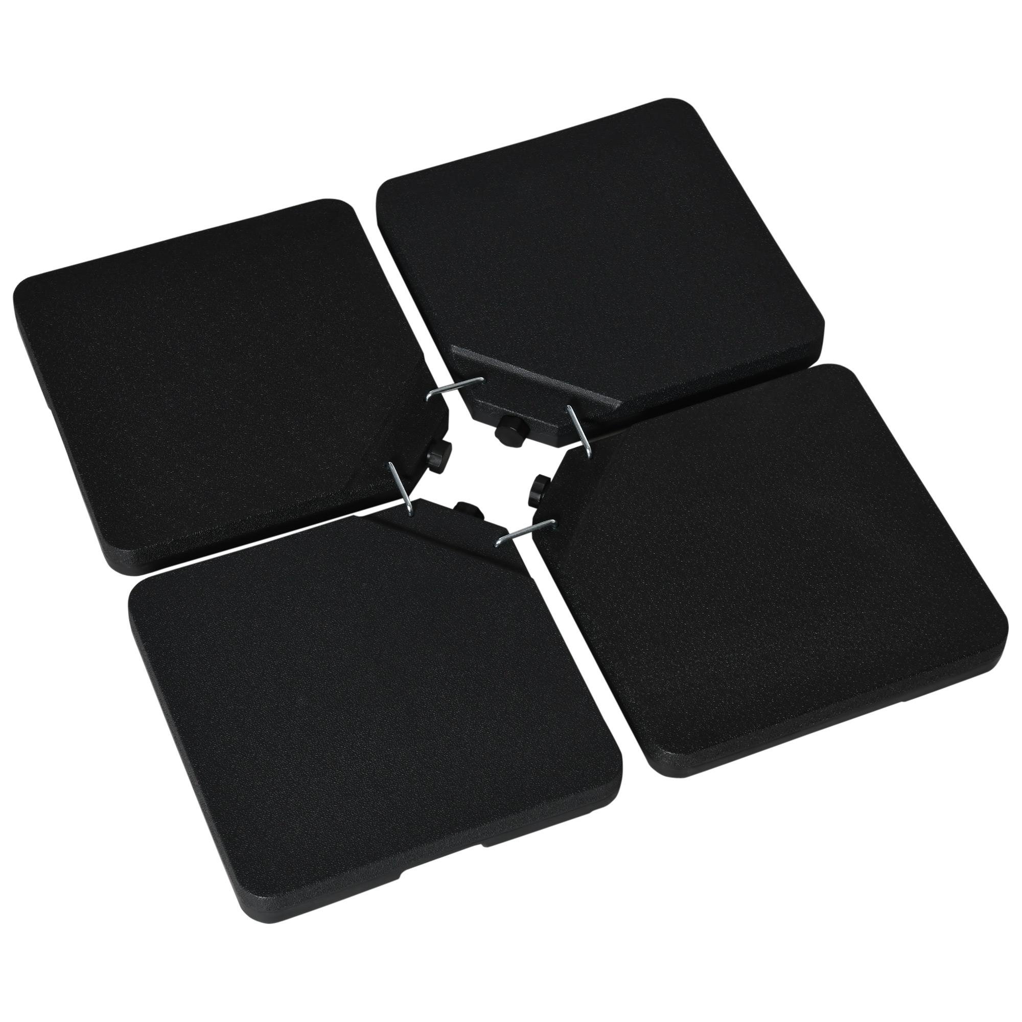 Black Cantilever Umbrella Weights, 4-Piece Fillable Base