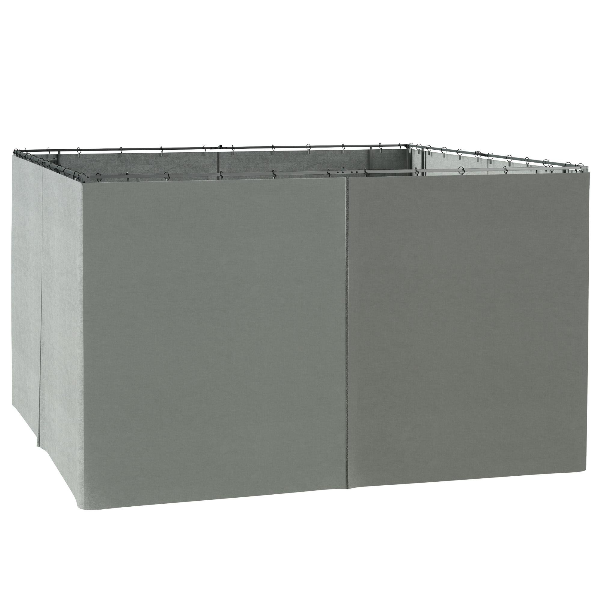 Dark Grey Gazebo Sidewalls, 10' x 12' 4-Panel Set