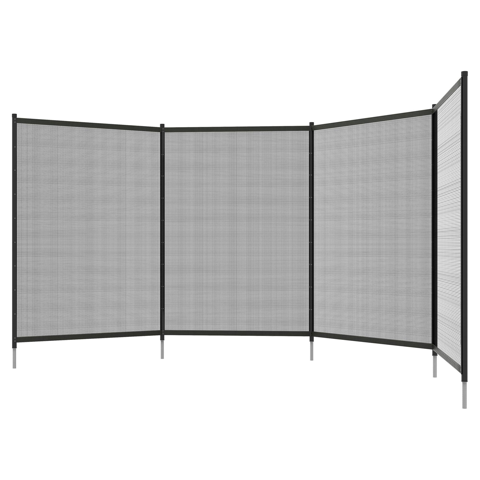 Black aluminium pool fence with rust-free frame, 143.7 in