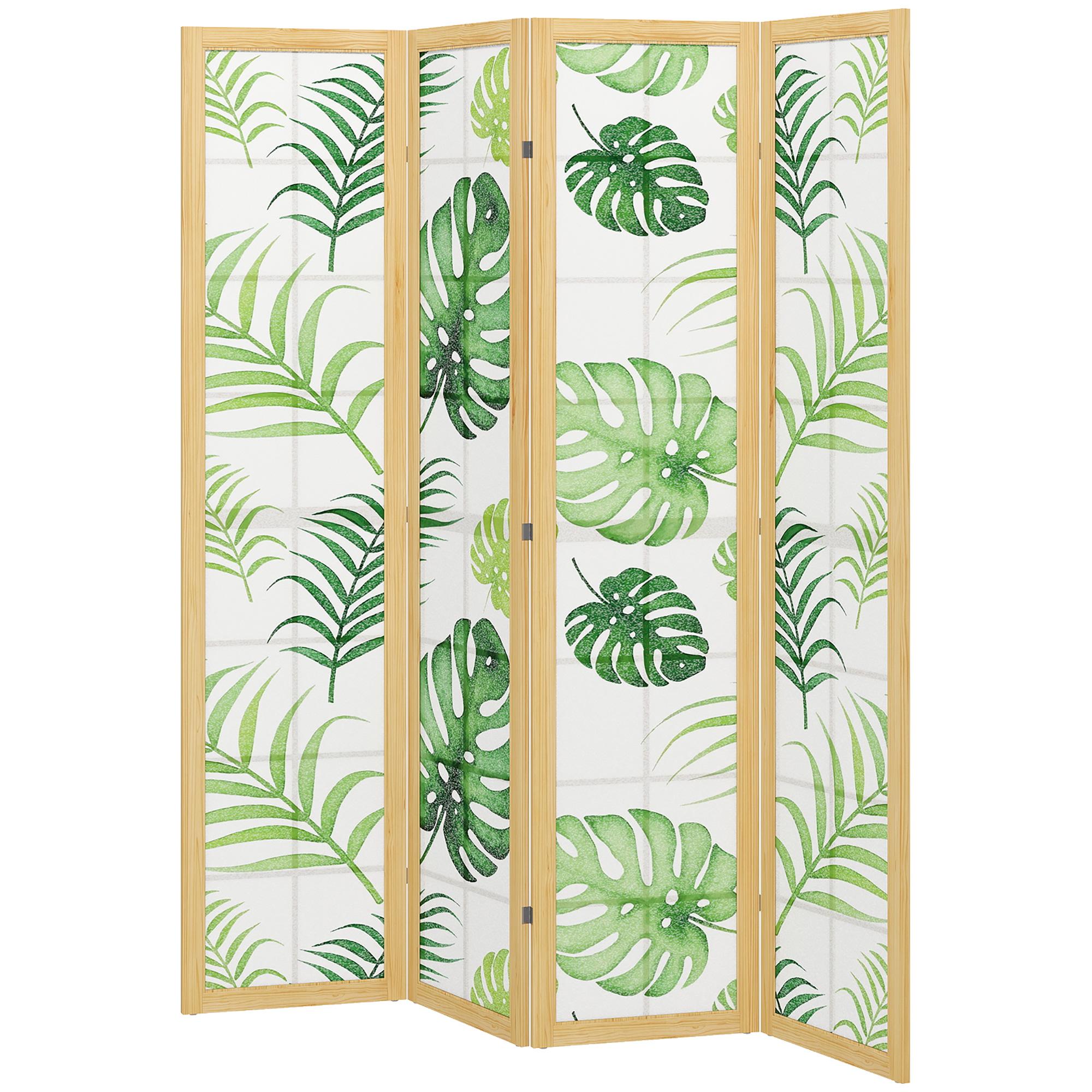 green palm 4 panel divider, 66.9 in Room Screen