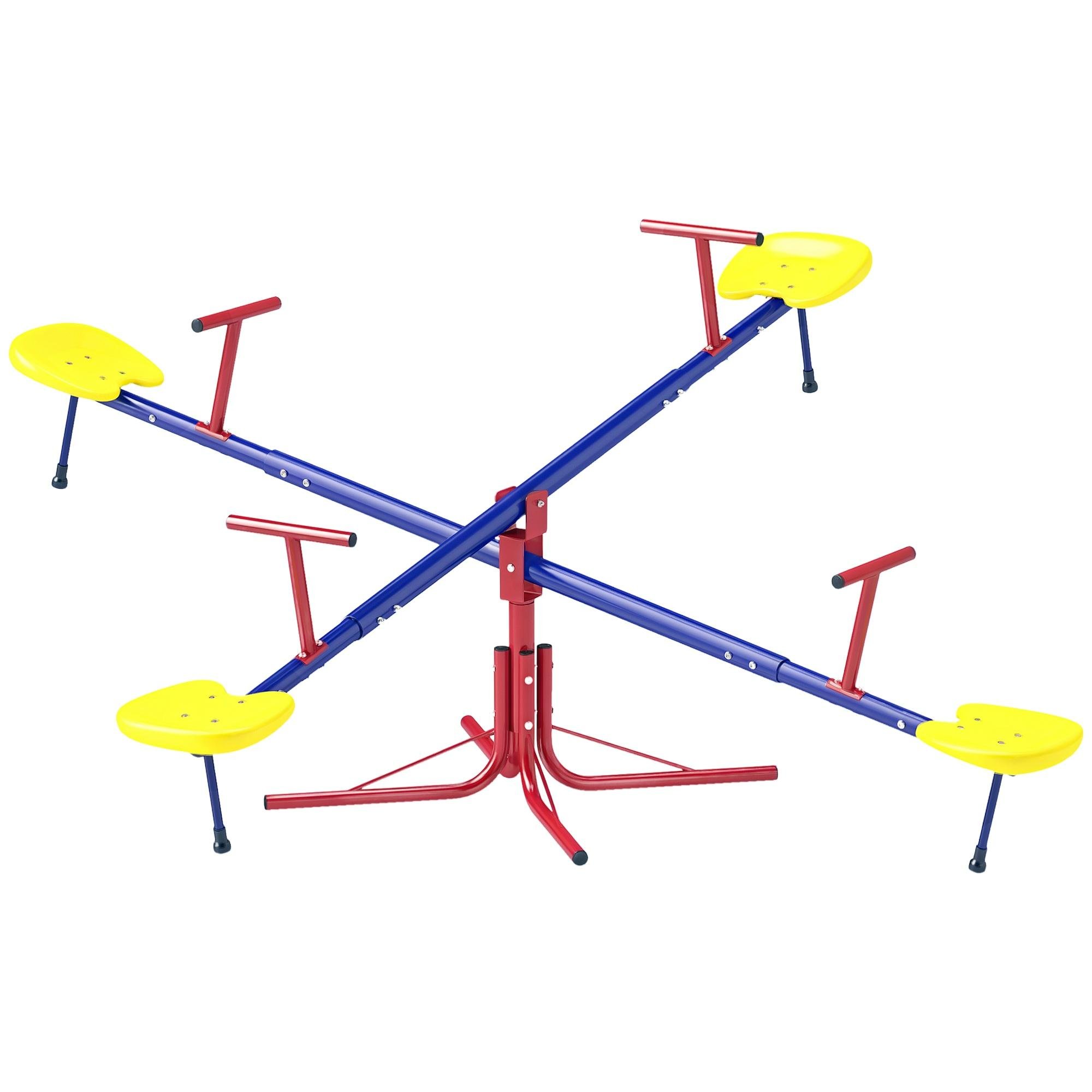 Four Seat Metal Seesaw, Powder-Coated Frame for Kids