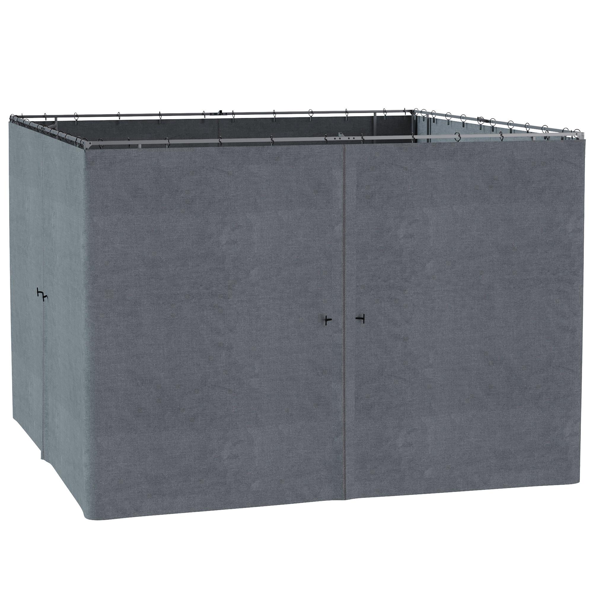 Slate Grey 10x10 Gazebo Curtains, 4-Panel Replacement Set