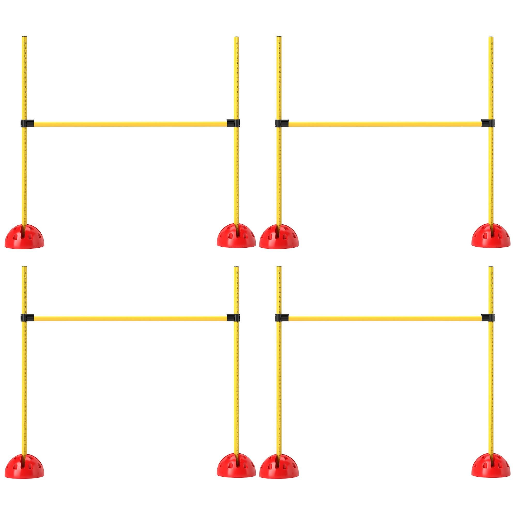 Yellow Adjustable Dog Hurdle Set, 4-Piece Portable Course