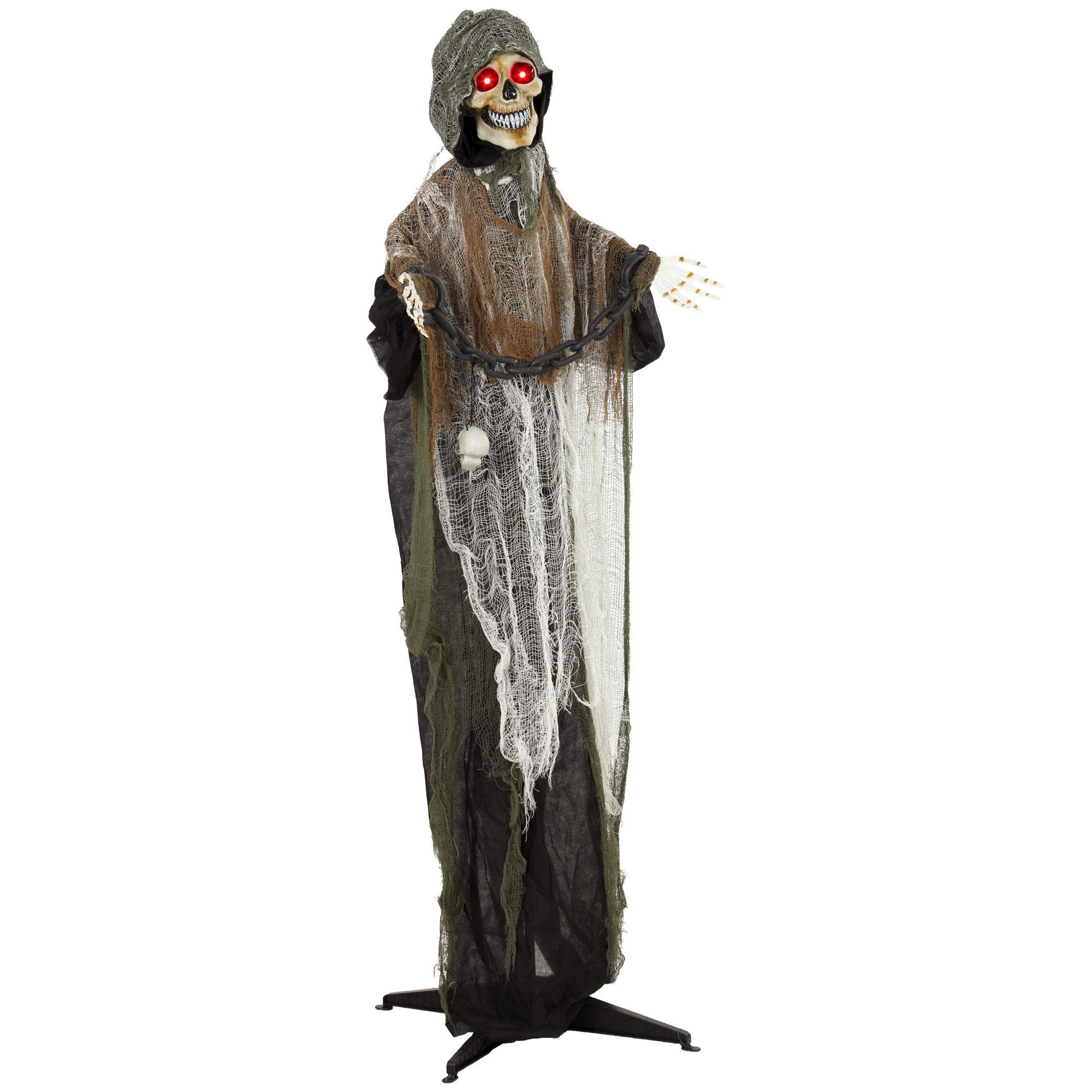 5.6 ft Animated Grim Reaper with Moving Head and Hands