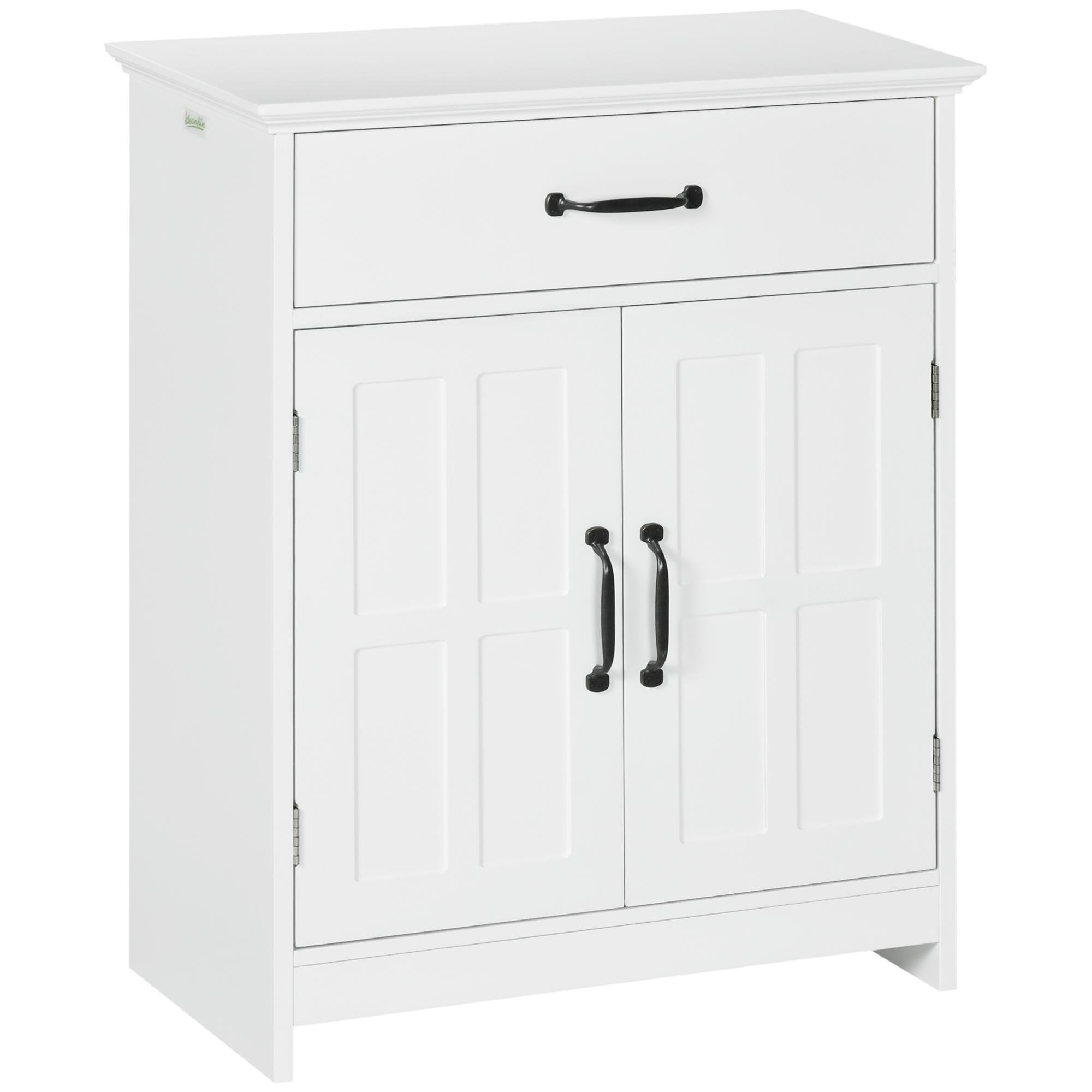 Oak Bathroom Cabinet Drawer with Adjustable Shelf, Small