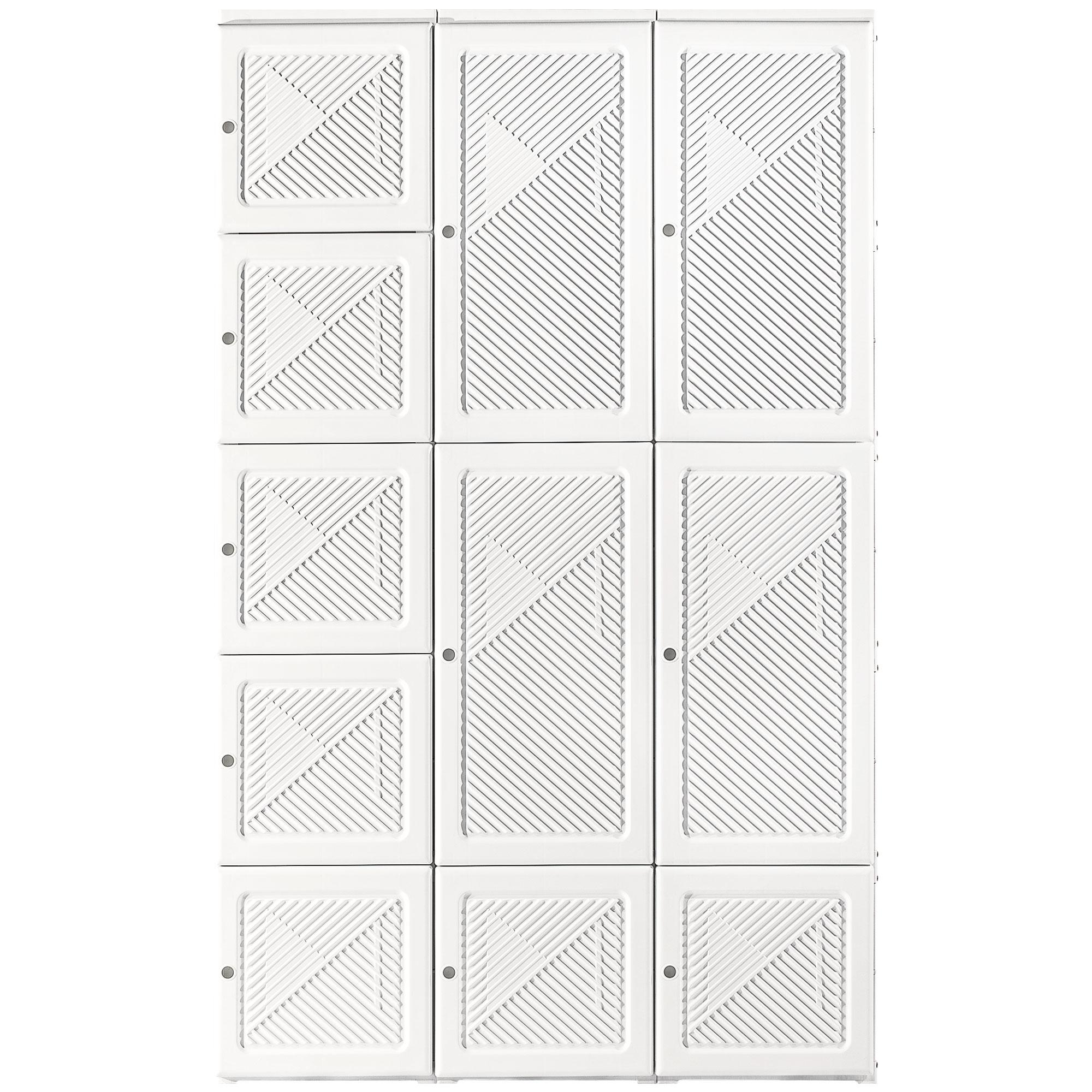 White Folding Wardrobe Closet with 8 Compartments