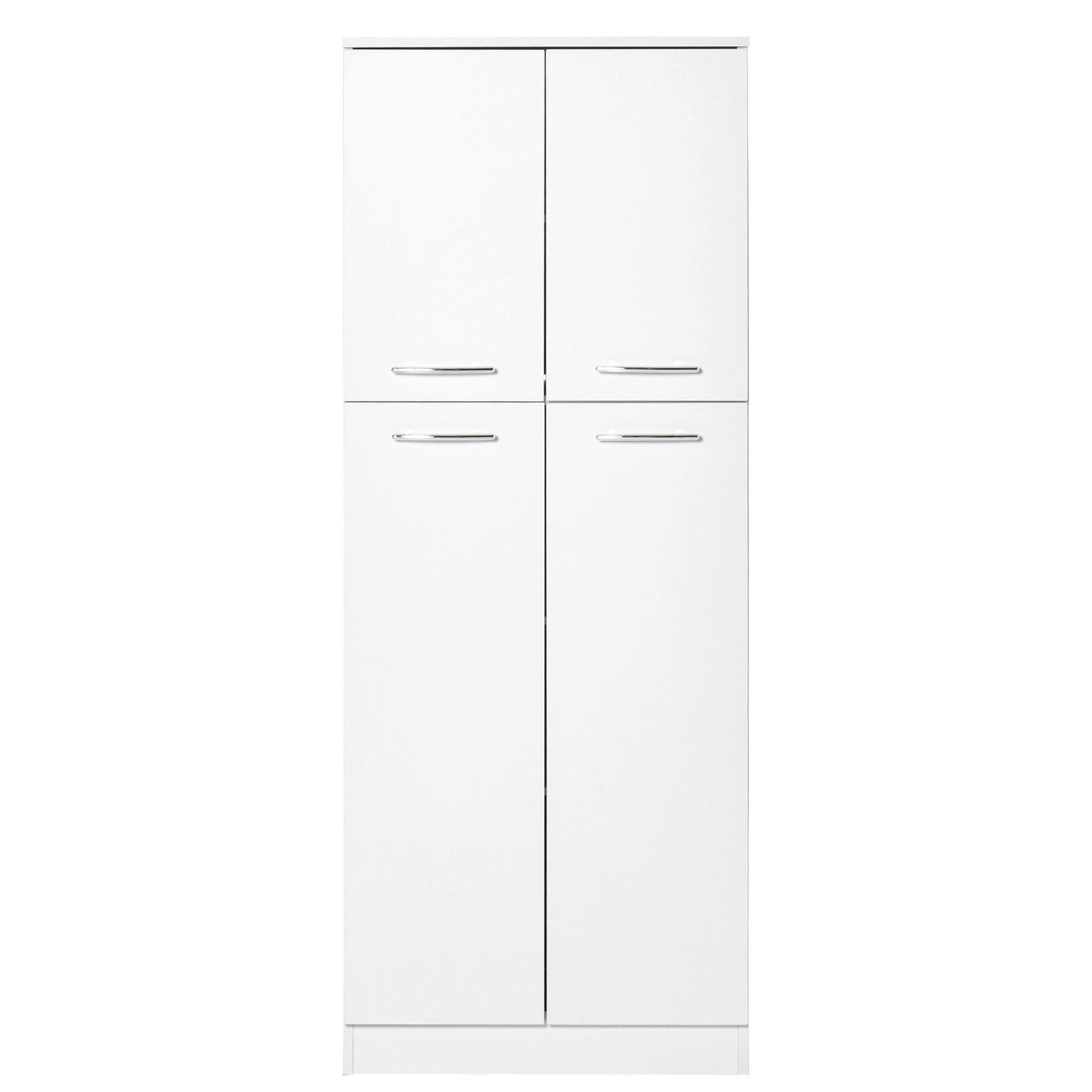 White 61 Inch Pantry Cabinet with Adjustable Shelves