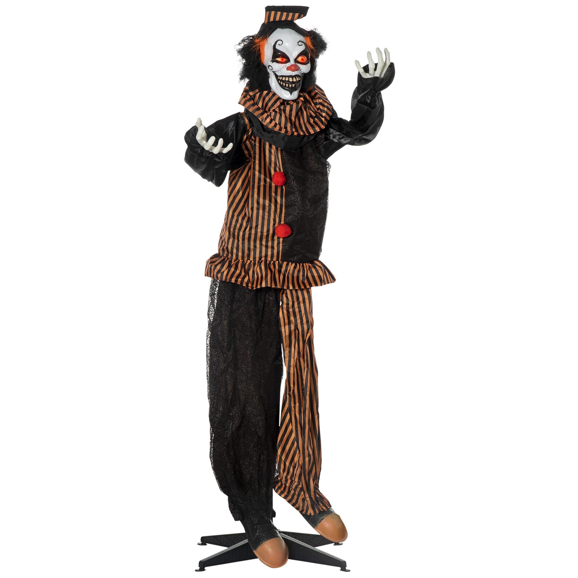 5.6 ft Animated Clown Decoration with Light-Up Eyes