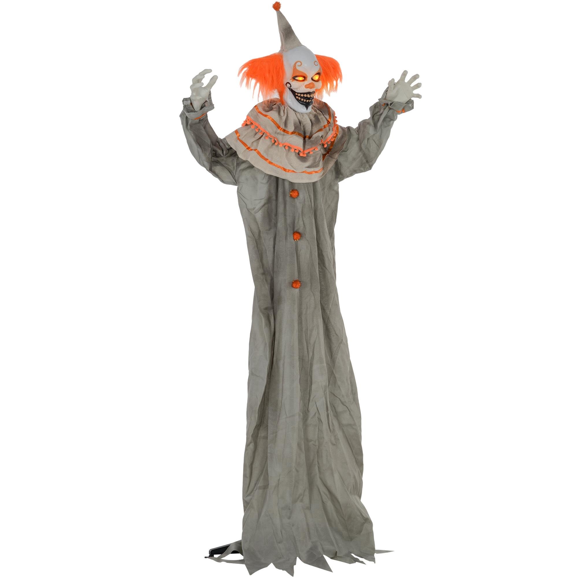 6 Ft Orange Clown Decoration with Motion and Sound
