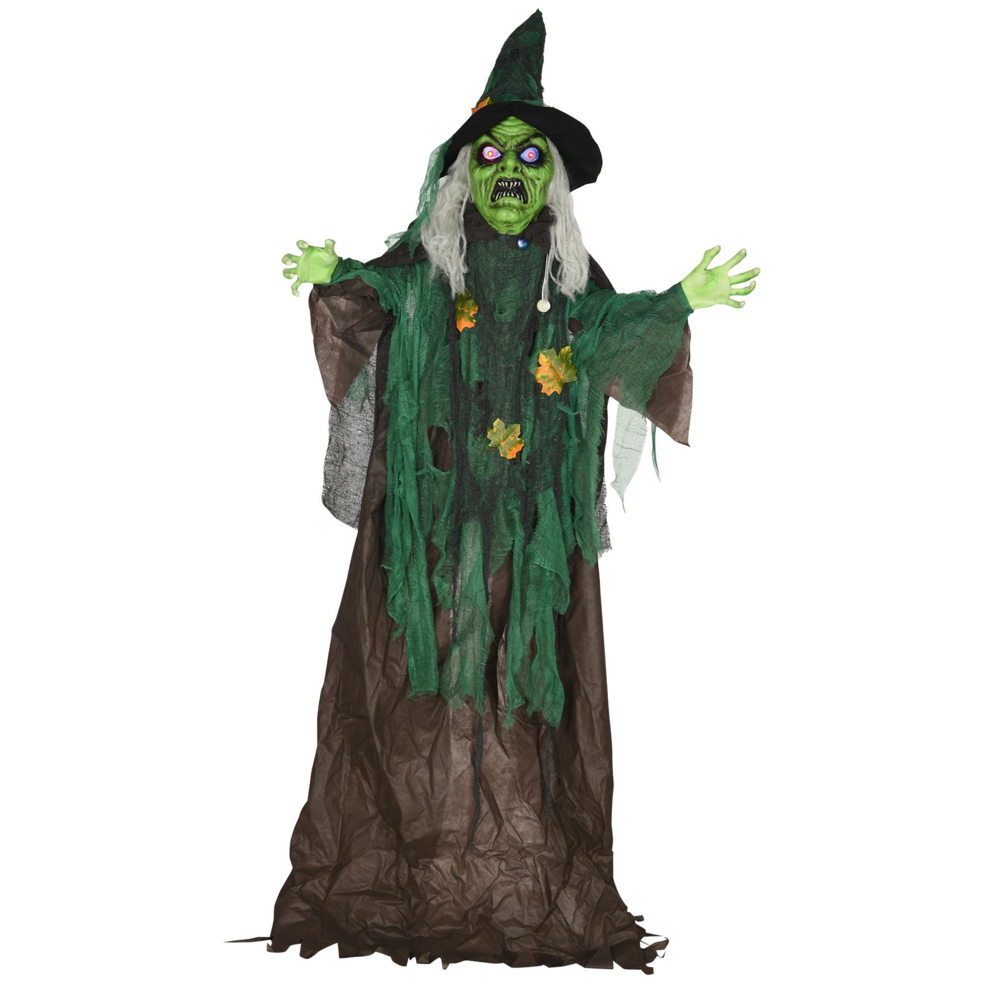 6 Ft Animated Witch Decoration with Lights and Sound