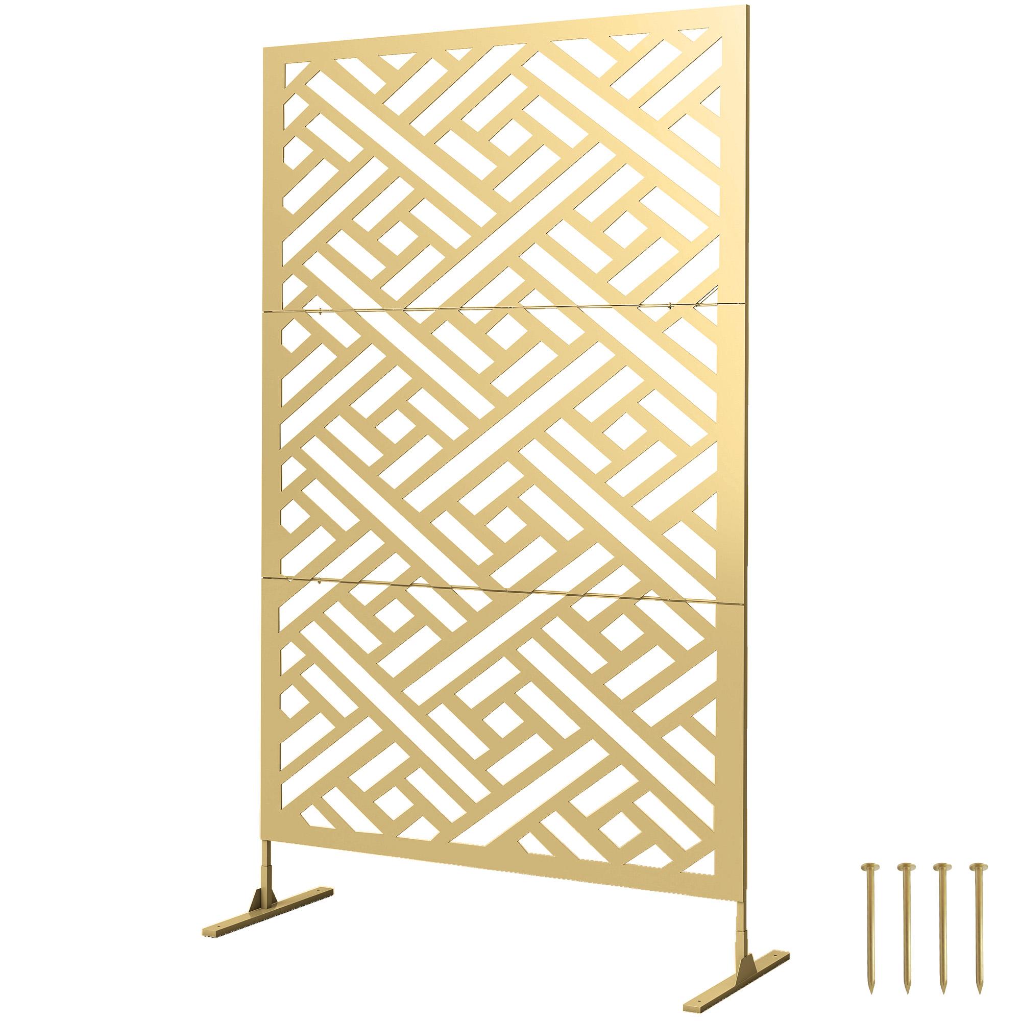 Gold Steel Woven Privacy Screen for Outdoor Spaces