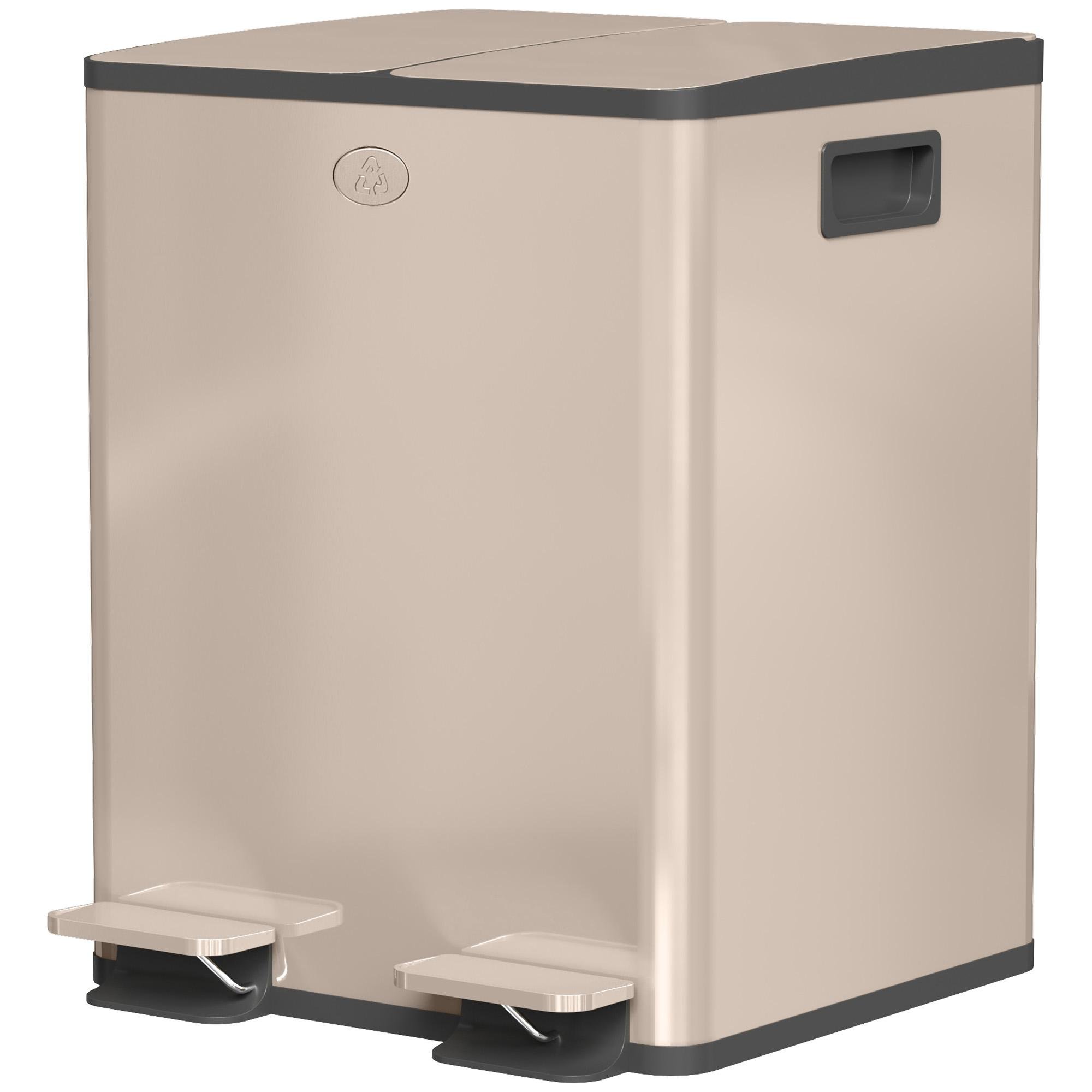Gold 40L Dual Pedal Bin with Soft-Close Lids