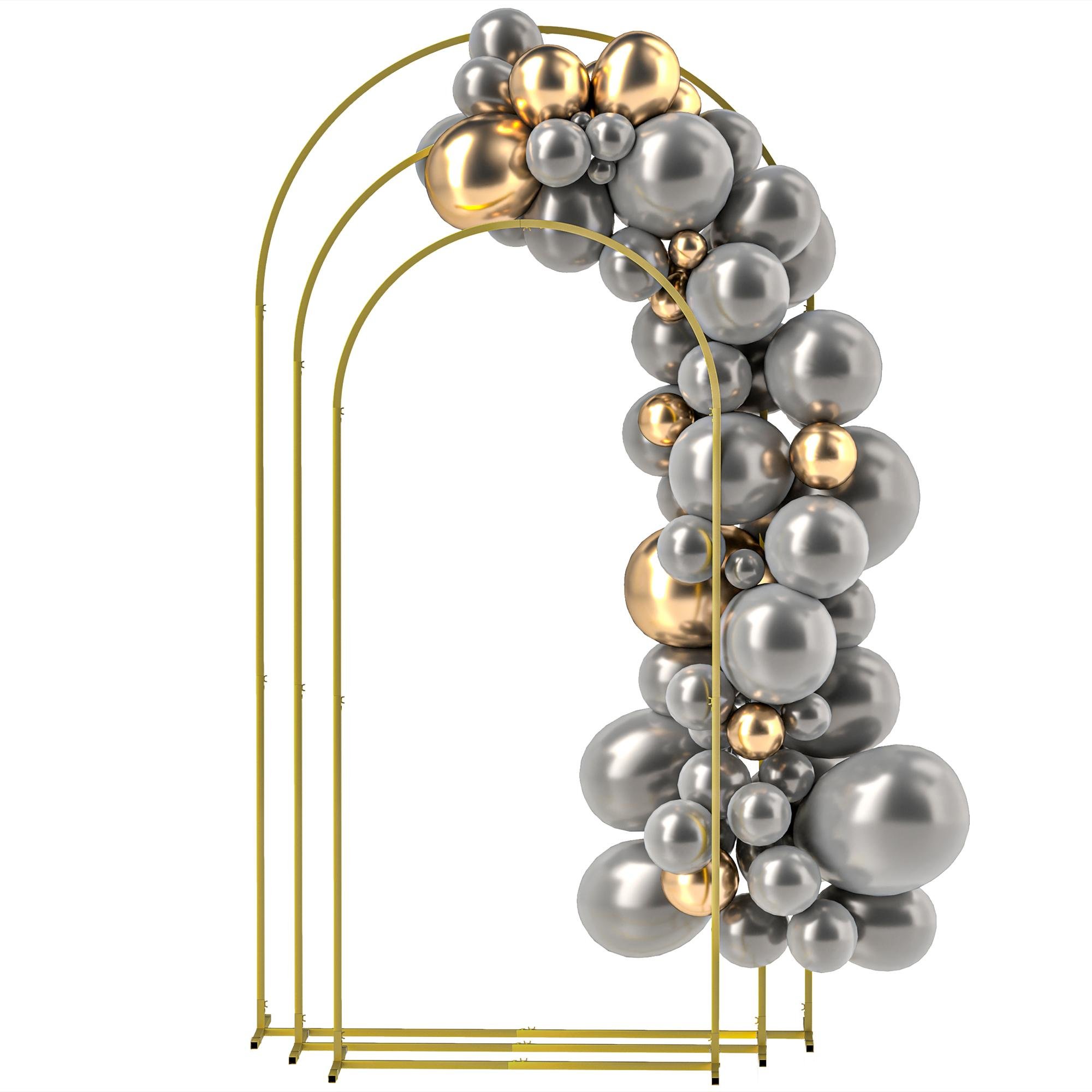 Gold Metal Wedding Arch Set, 3 Sizes for Events