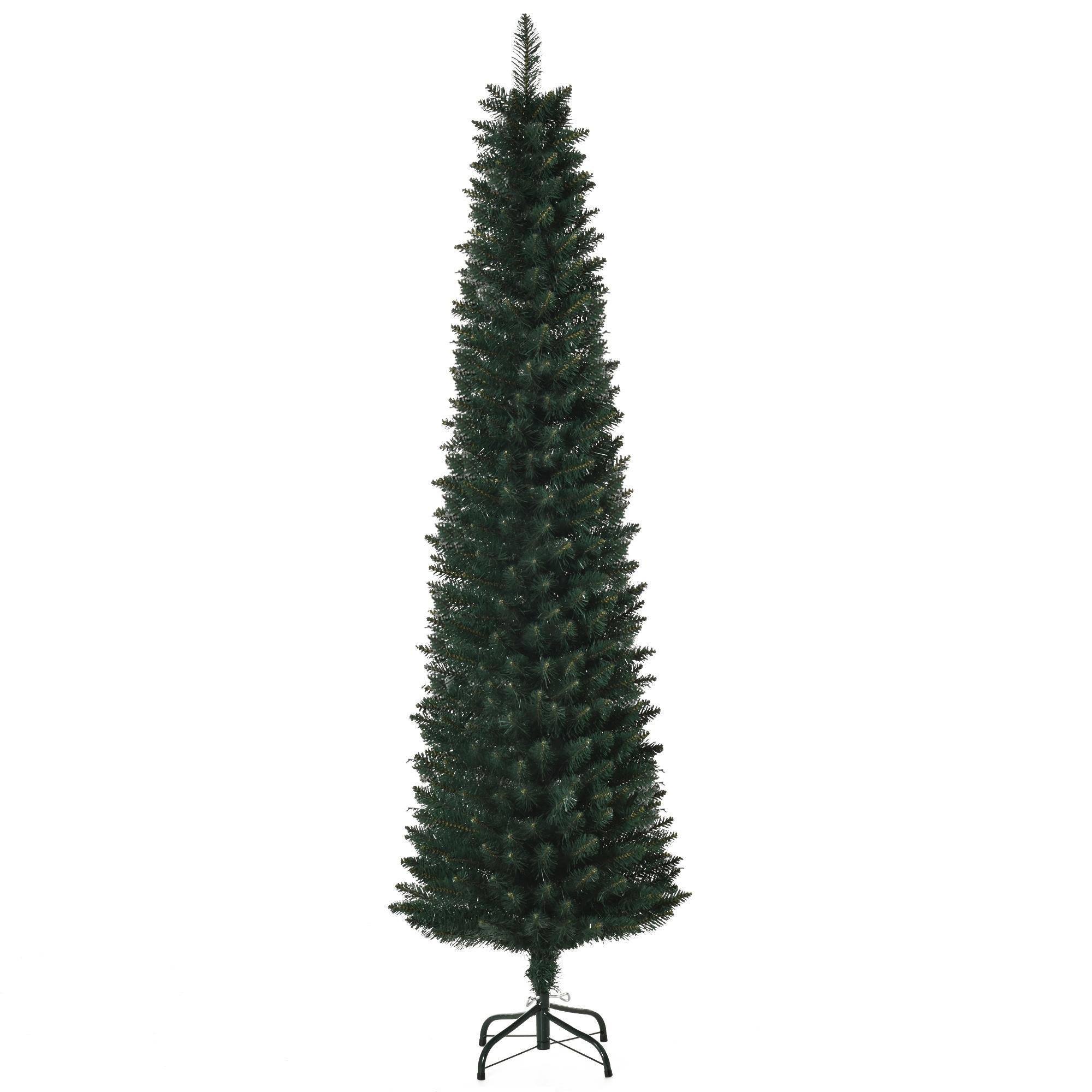 6ft Green Slim Christmas Tree with 380 Tips and Stand