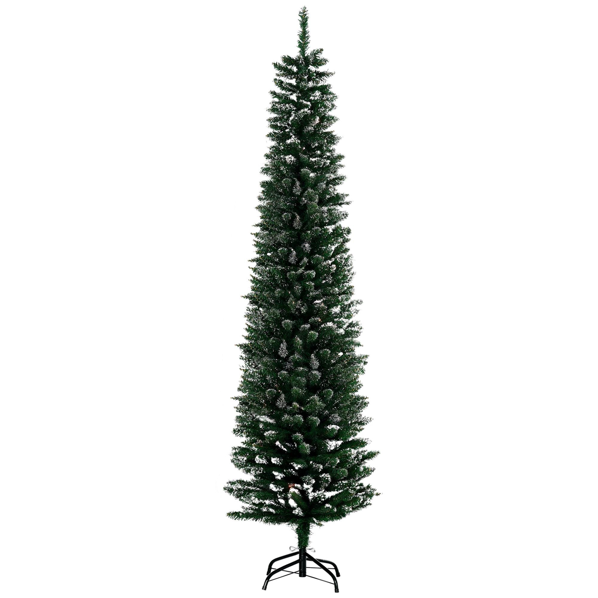 6FT Snow Dipped Pencil Tree with Foldable Stand