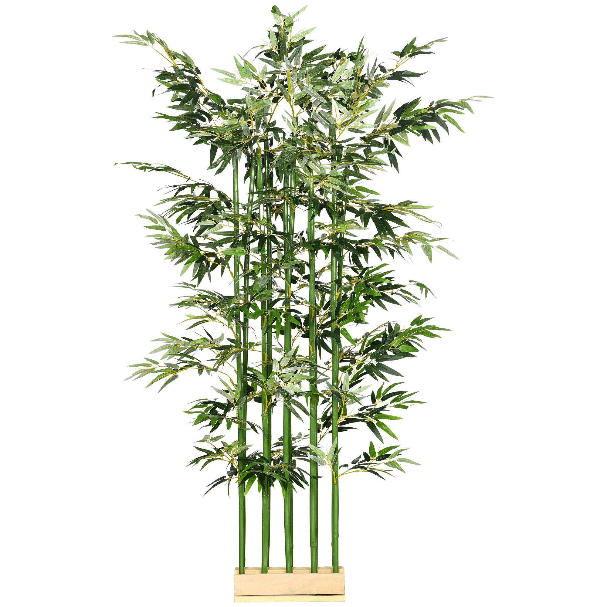 72 Inch Artificial Bamboo with Pine Wood Base for Indoor Decor