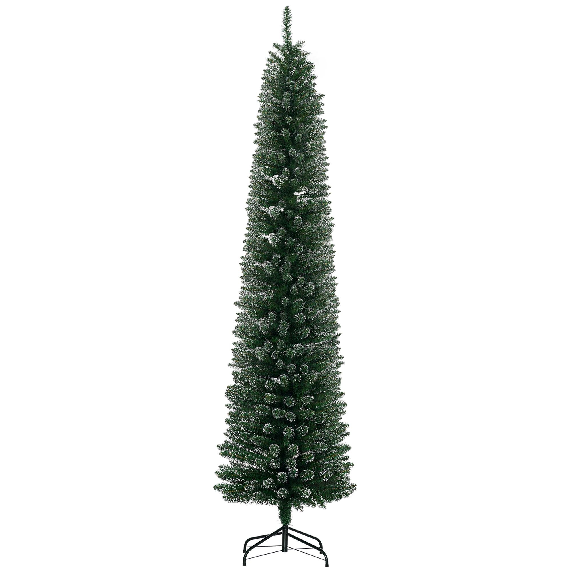 7.5 ft Snow Dipped Tree with 624 Tips and Foldable Stand