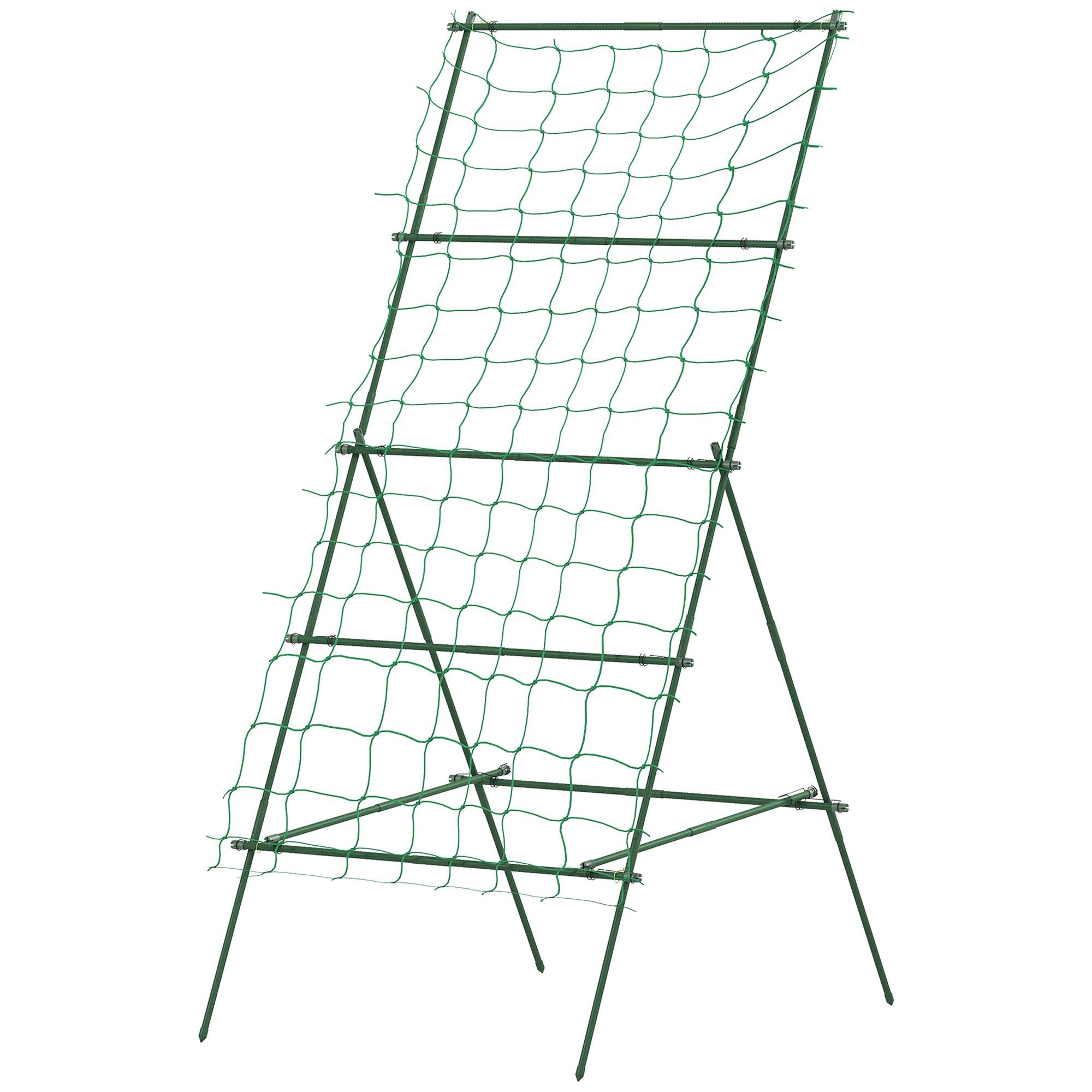 Green A-Frame Plant Trellis, Adjustable with Climbing Net