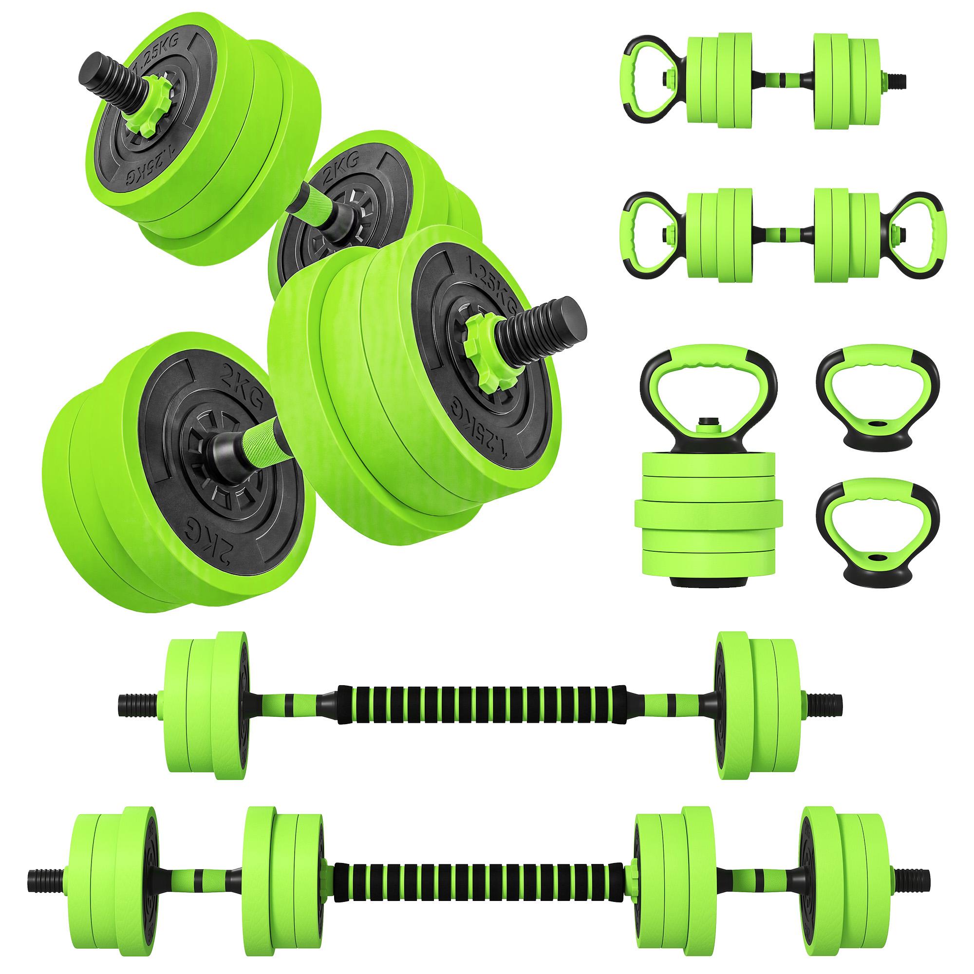 Green 44 lbs Weight Set, 4-in-1 Home Training System