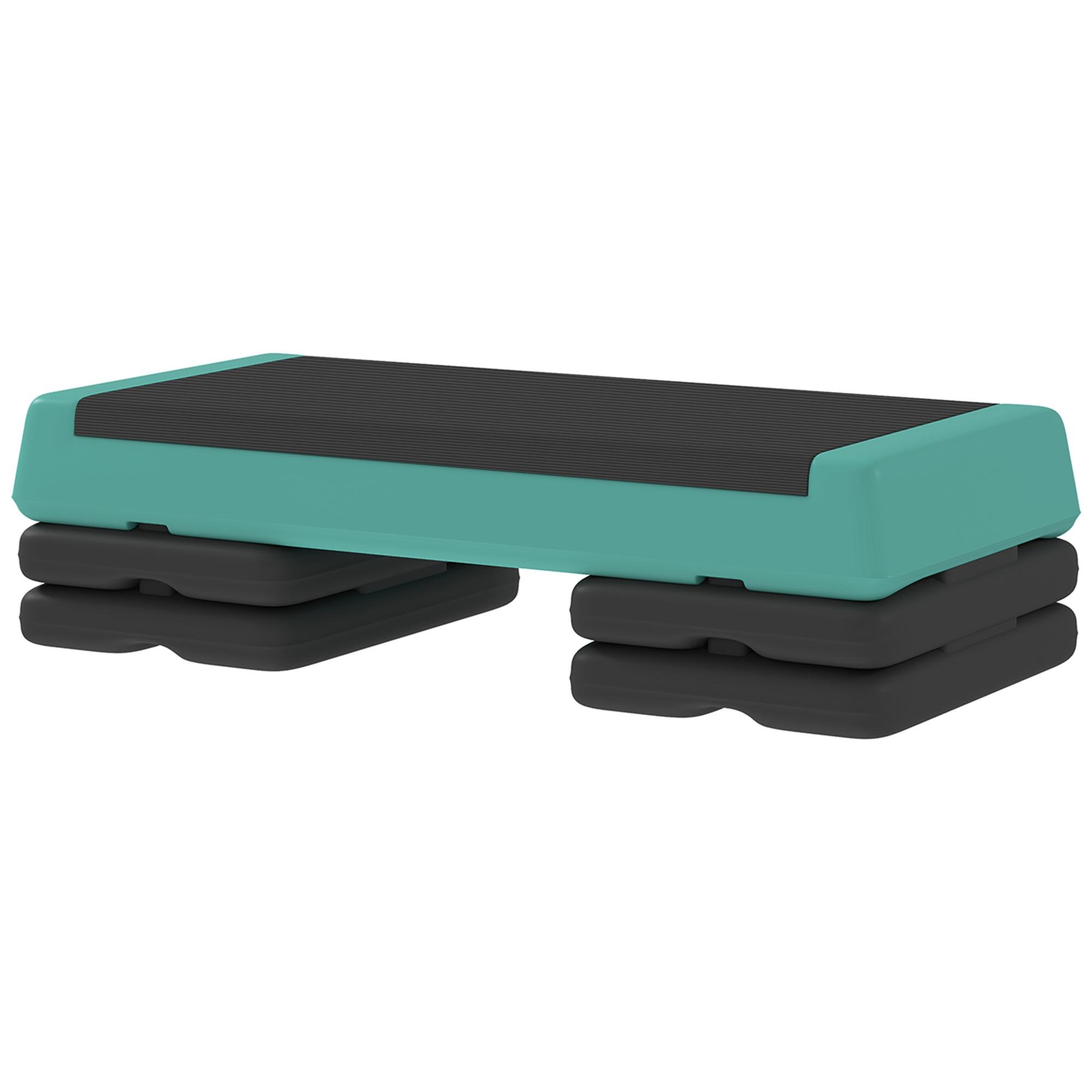 Green PE Aerobic Stepper, 3-Level Adjustable Platform