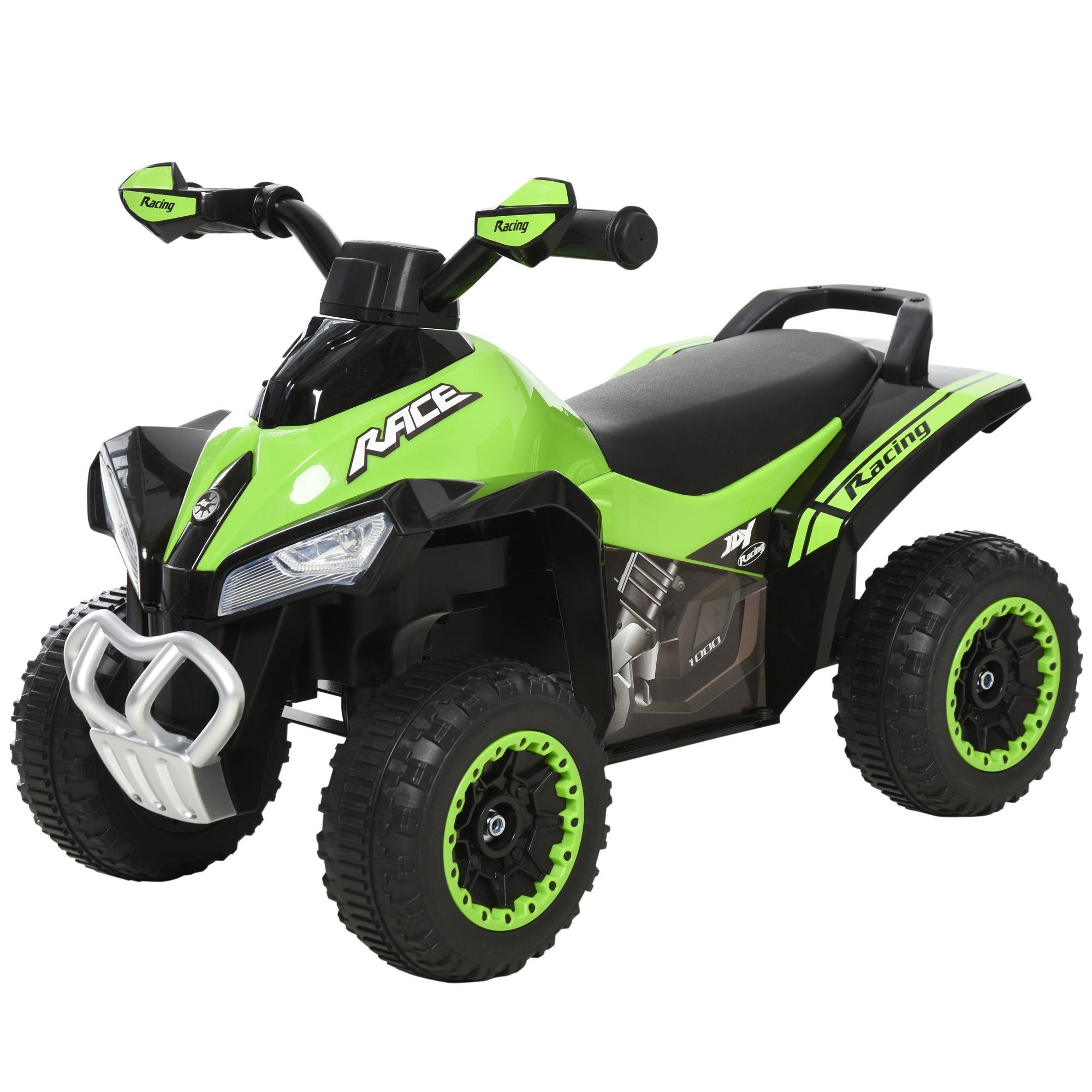 Green Foot-to-Floor Push Car with Music and Headlights