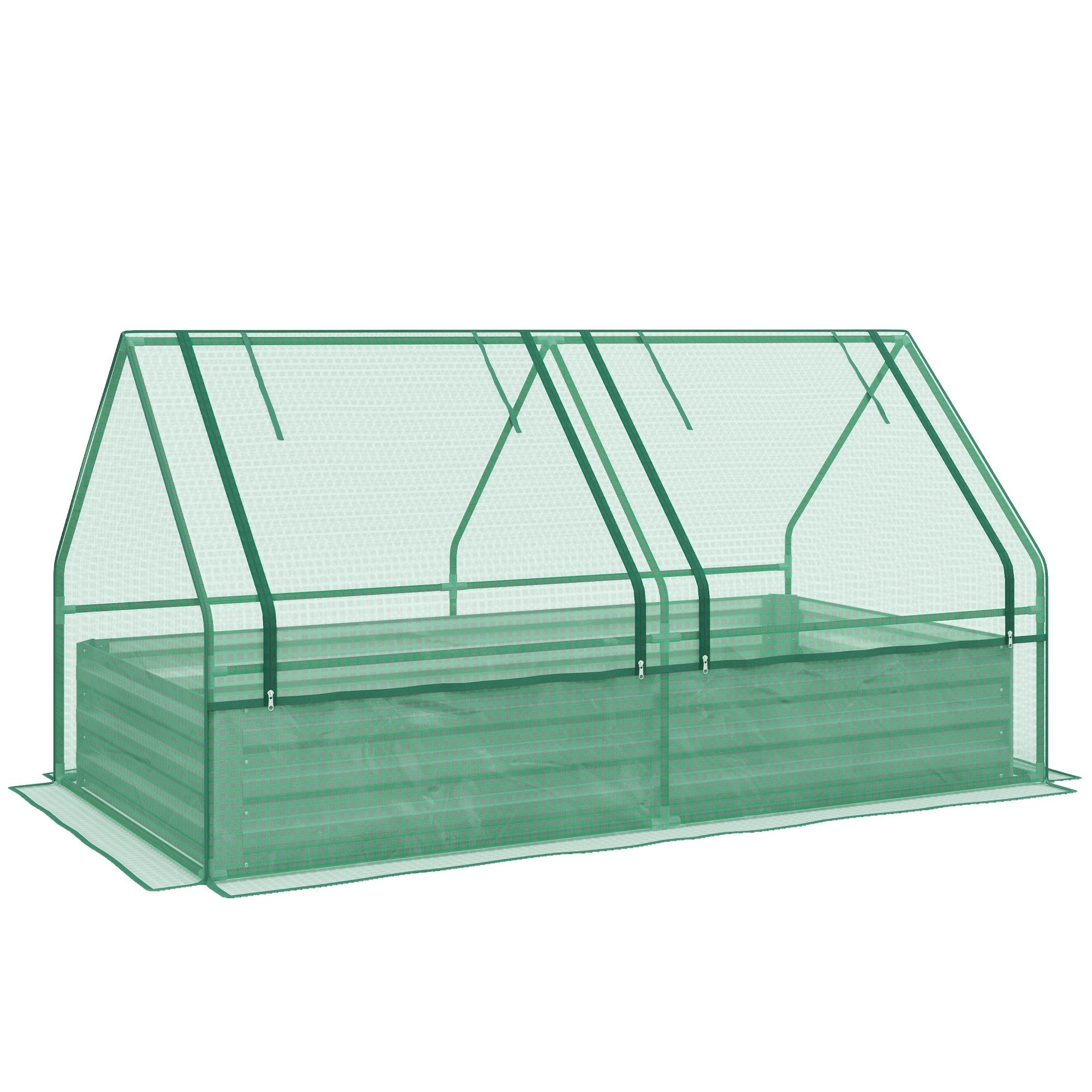 72.8 Inch Covered Planter with Mini Greenhouse for Vegetables