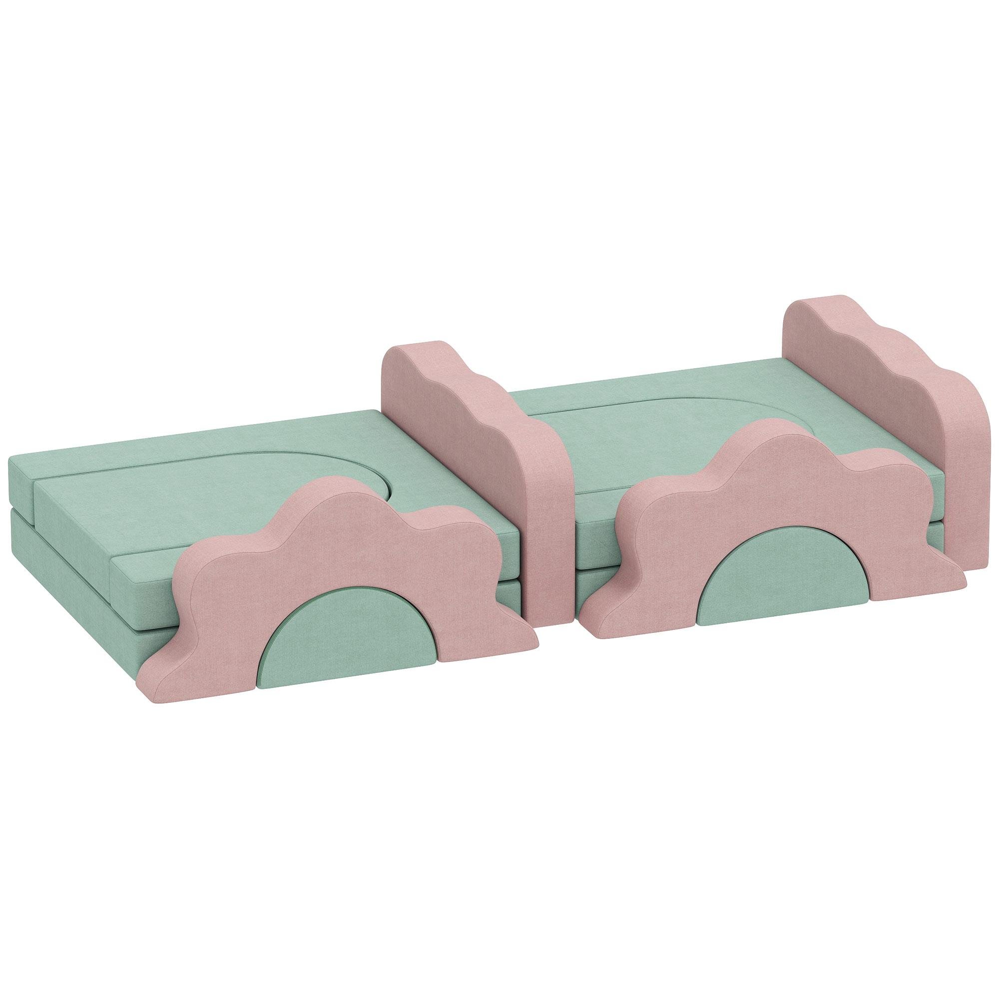 Green Flower Wave Foam Set, 12-Piece Indoor Play