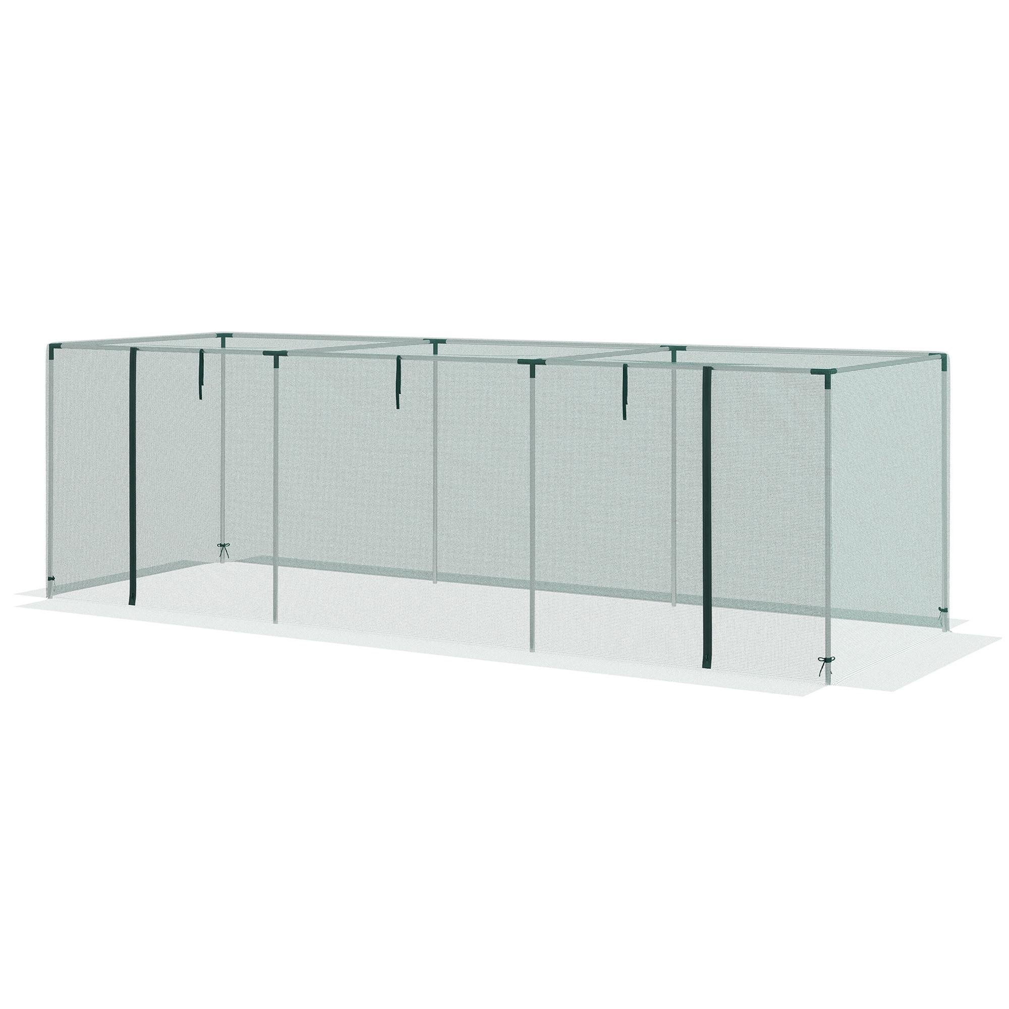 Green Galvanized Crop Cage With Zippered Door, 12' x 4'