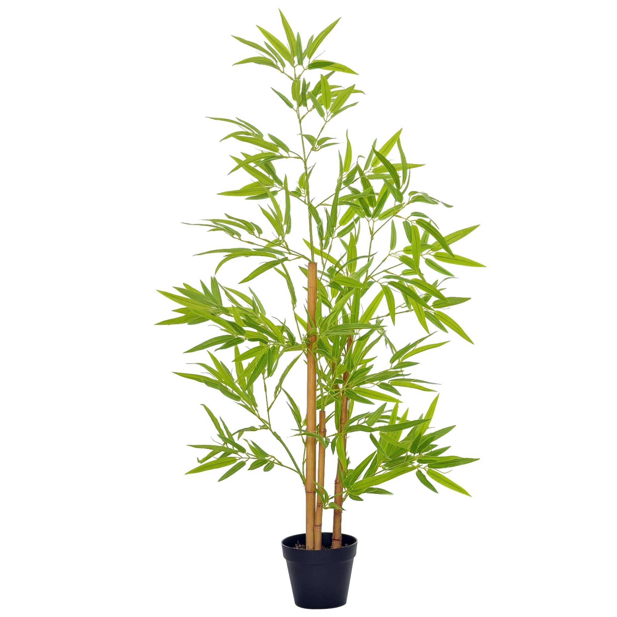 4ft Plastic Bamboo Tree with Realistic Green Leaves