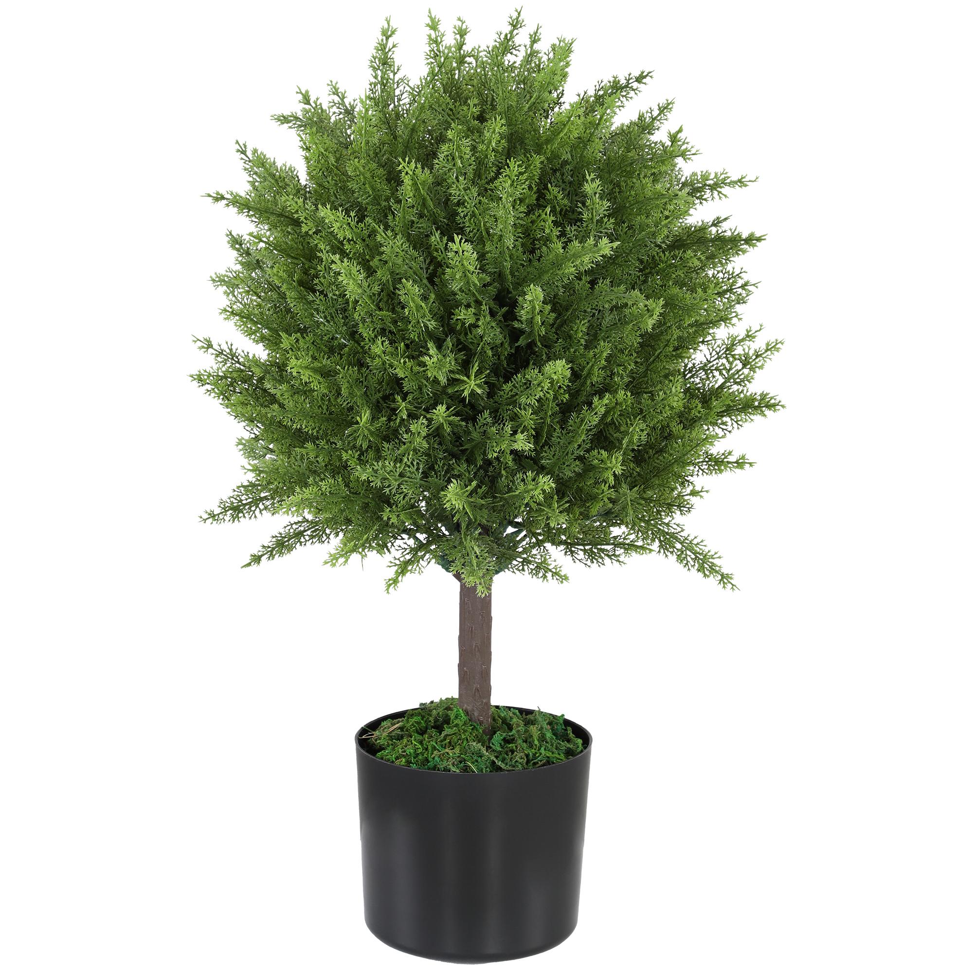 21.7 inch cedar topiary with UV protection for indoor outdoor decor