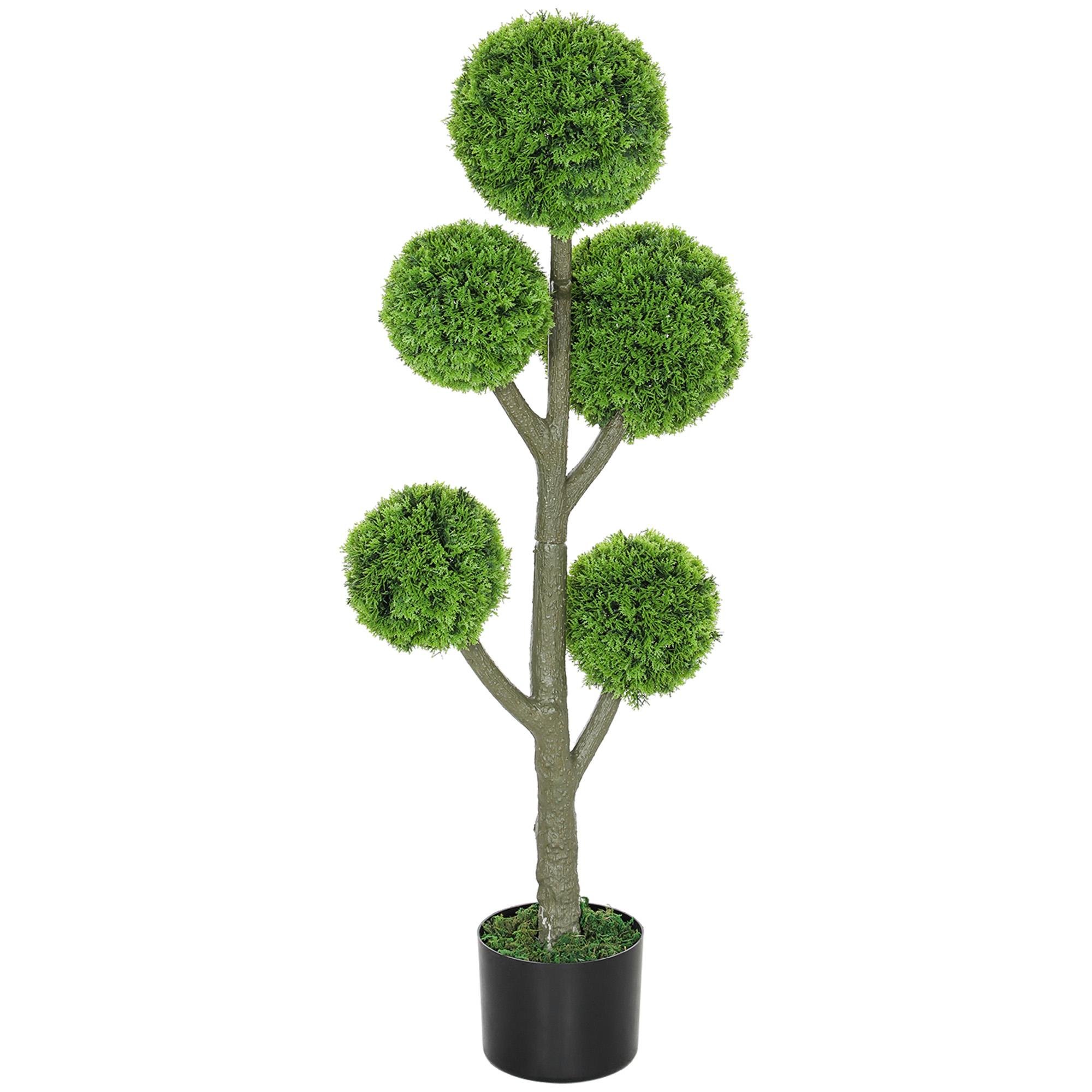 43.3 Inch Cypress Topiary with UV Protection for Indoor Outdoor Use