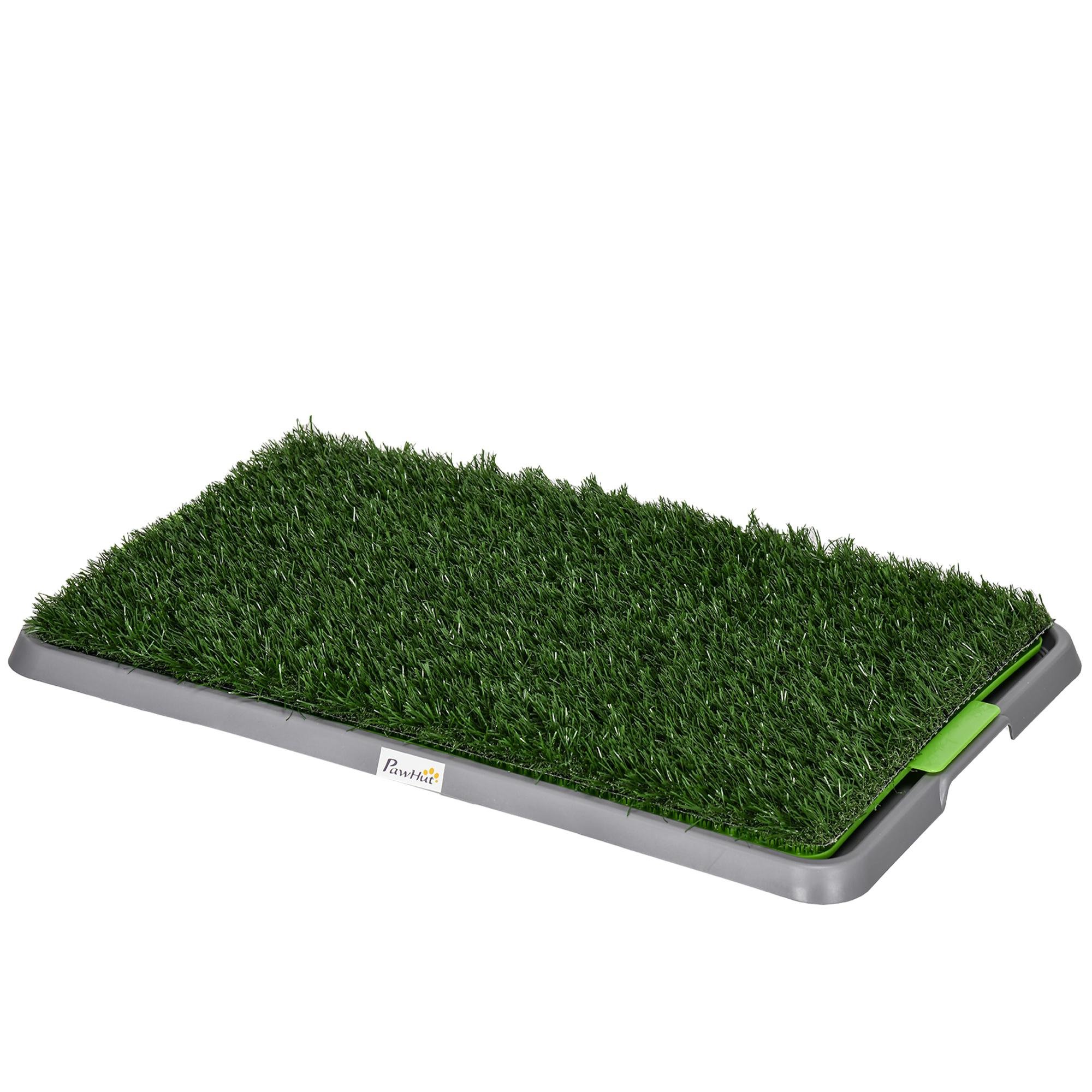 Green Artificial Grass Pee Pad with Tray, 2 Packs
