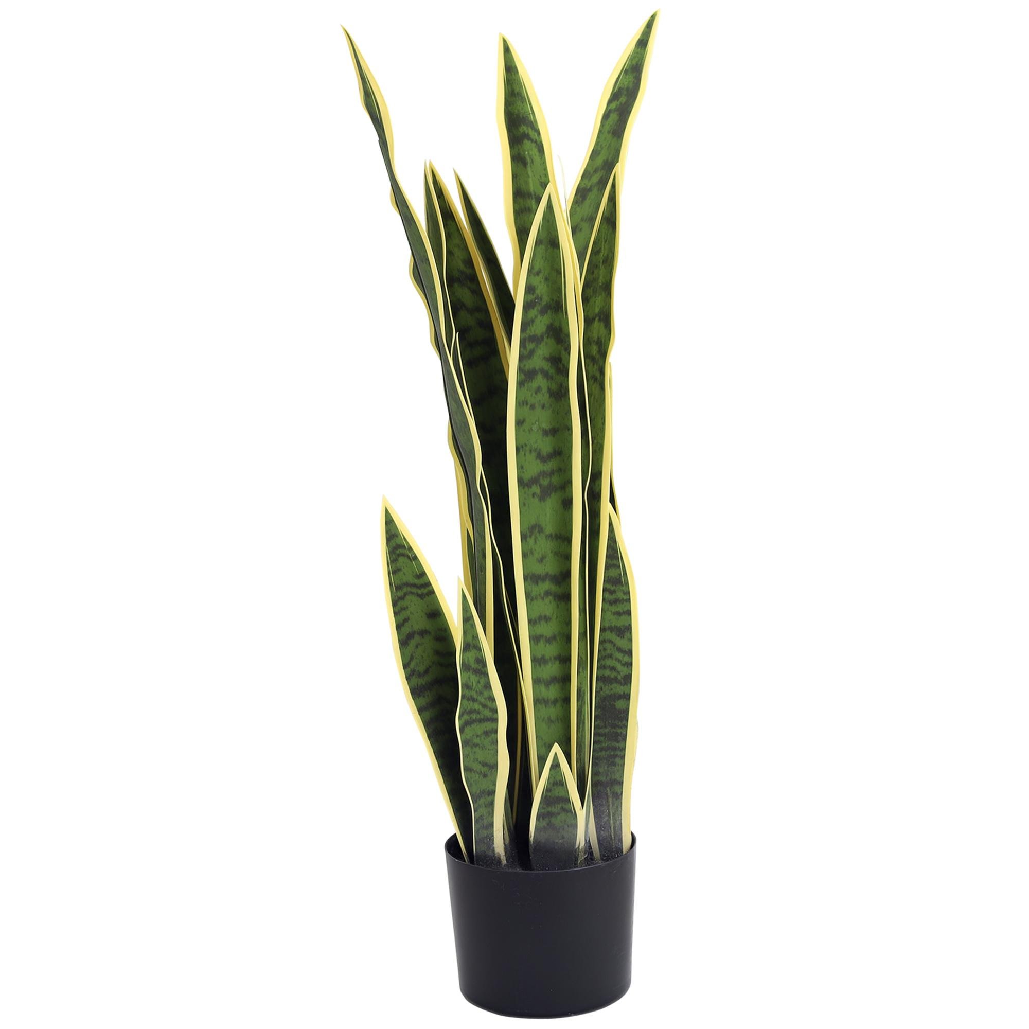 30 Inch Green Snake Plant with 21 Realistic Leaves