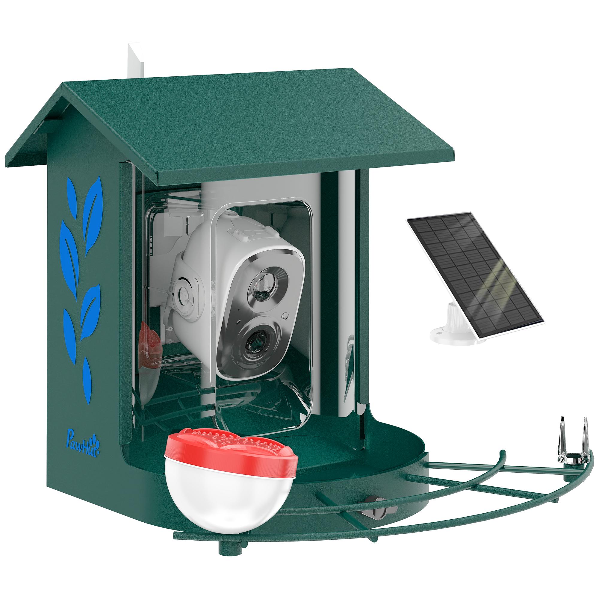 Green Solar Bird Feeder Camera with AI Bird ID