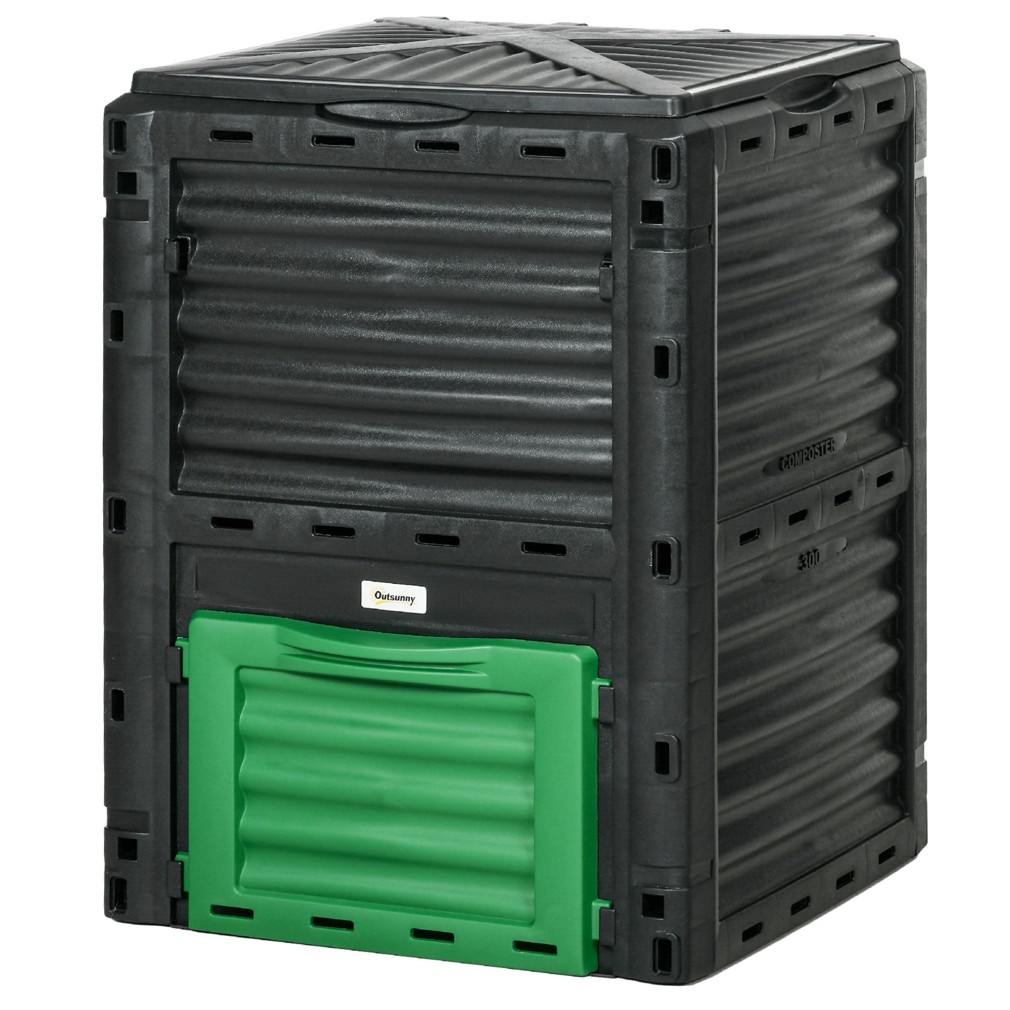 Green 80 Gallon Compost Bin with Air Vents for Gardens