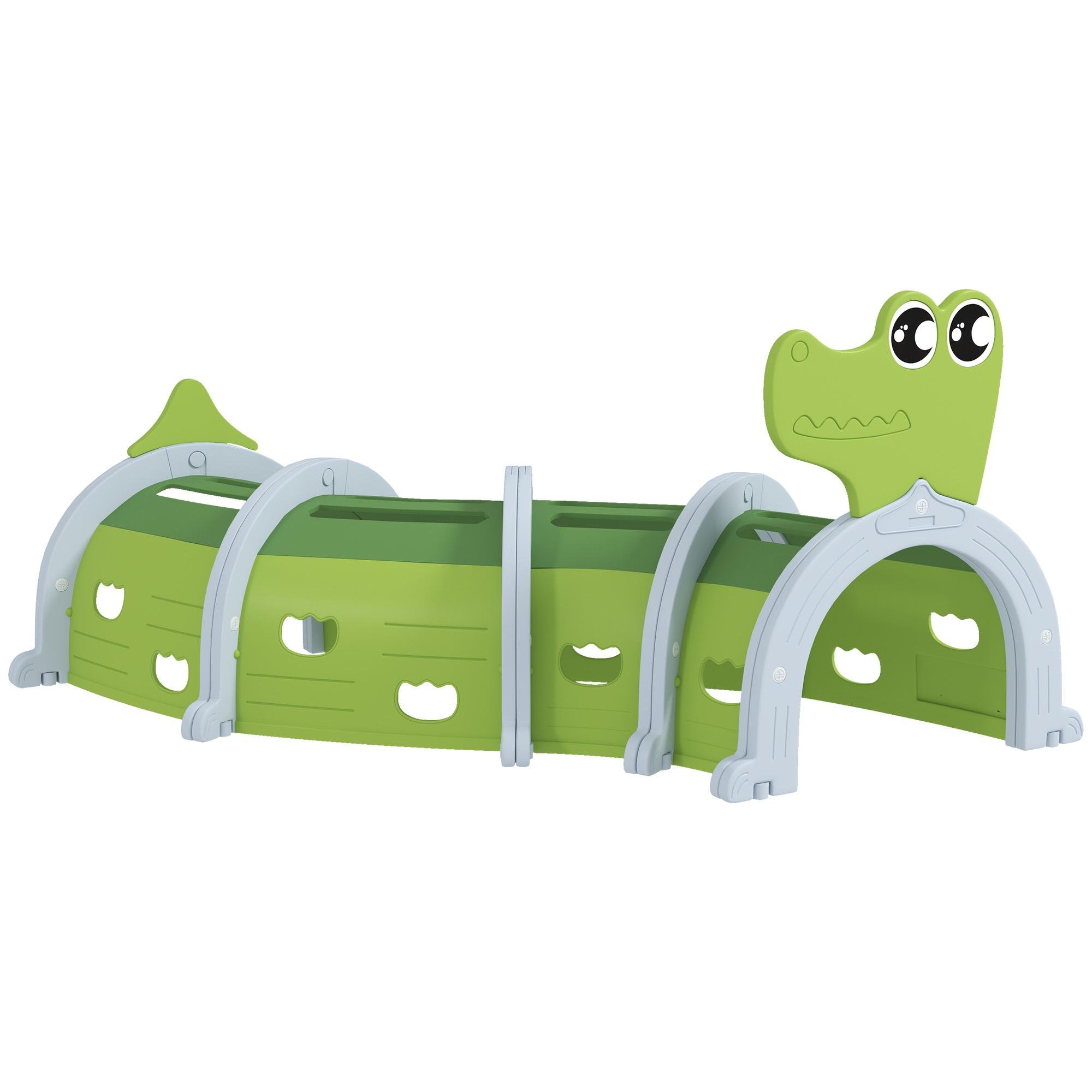 Green HDPE Crocodile Tunnel for Kids 3-6 Years
