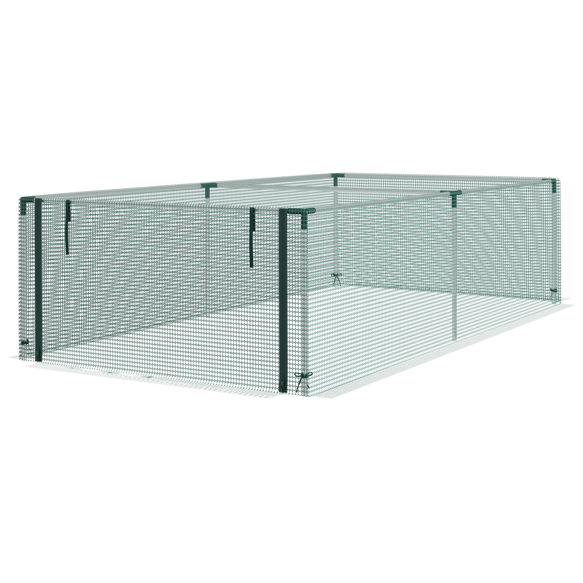 8x4 Green Crop Cage with HDPE Mesh Cover and Zipper Door