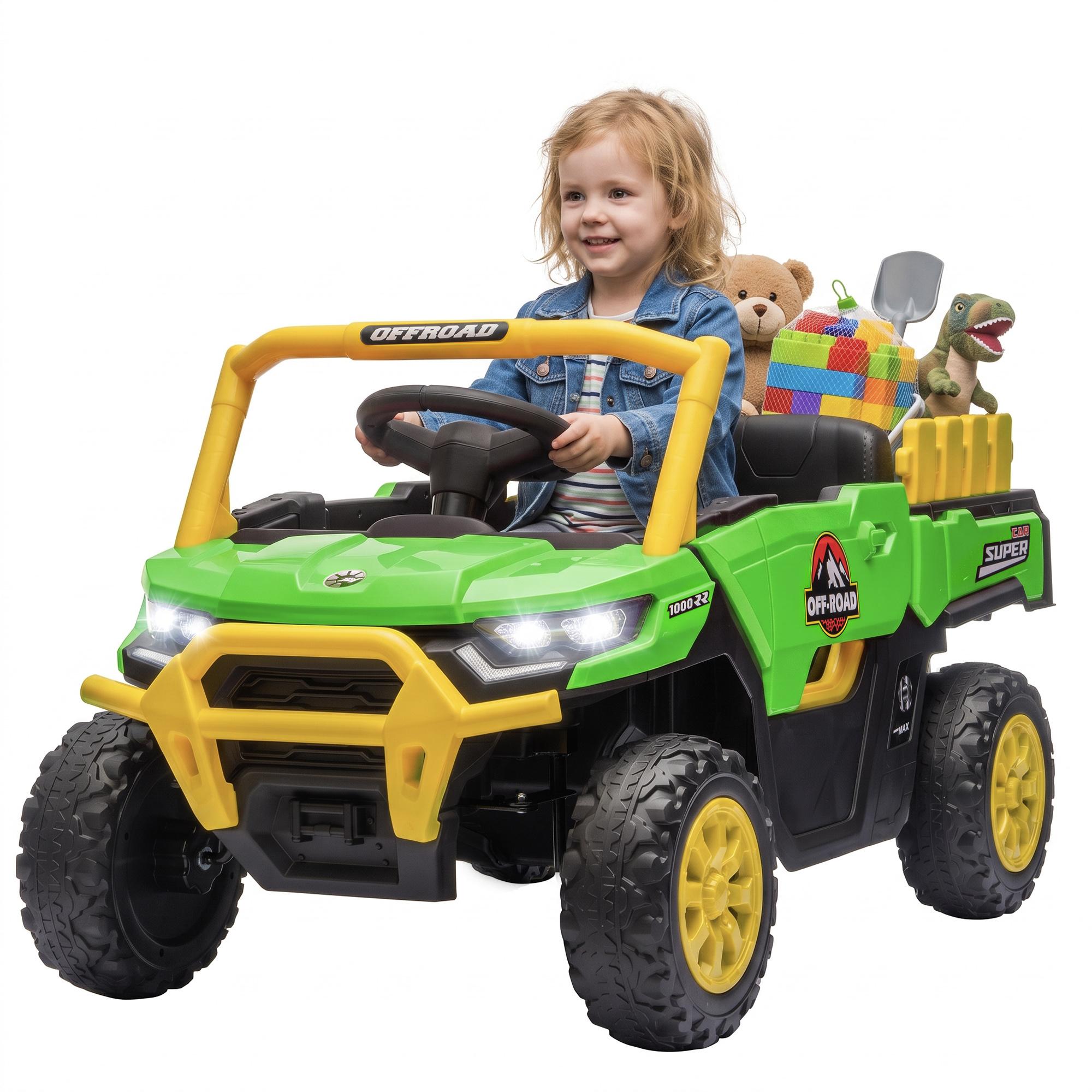 Green 12V Ride On Tractor with Remote Control