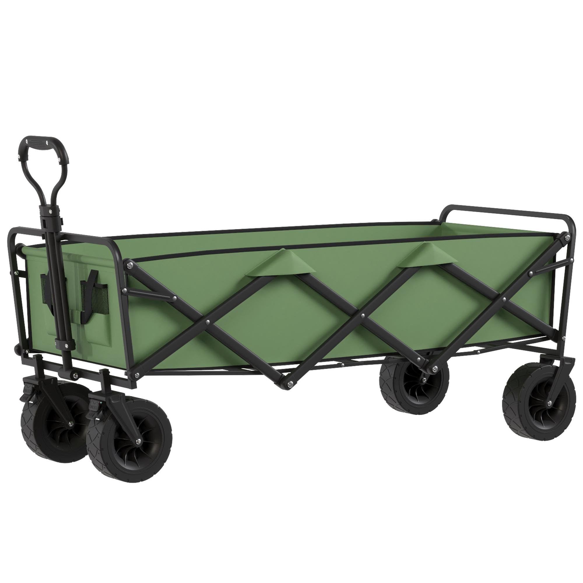130L Green Folding Cart with 550 lb Capacity