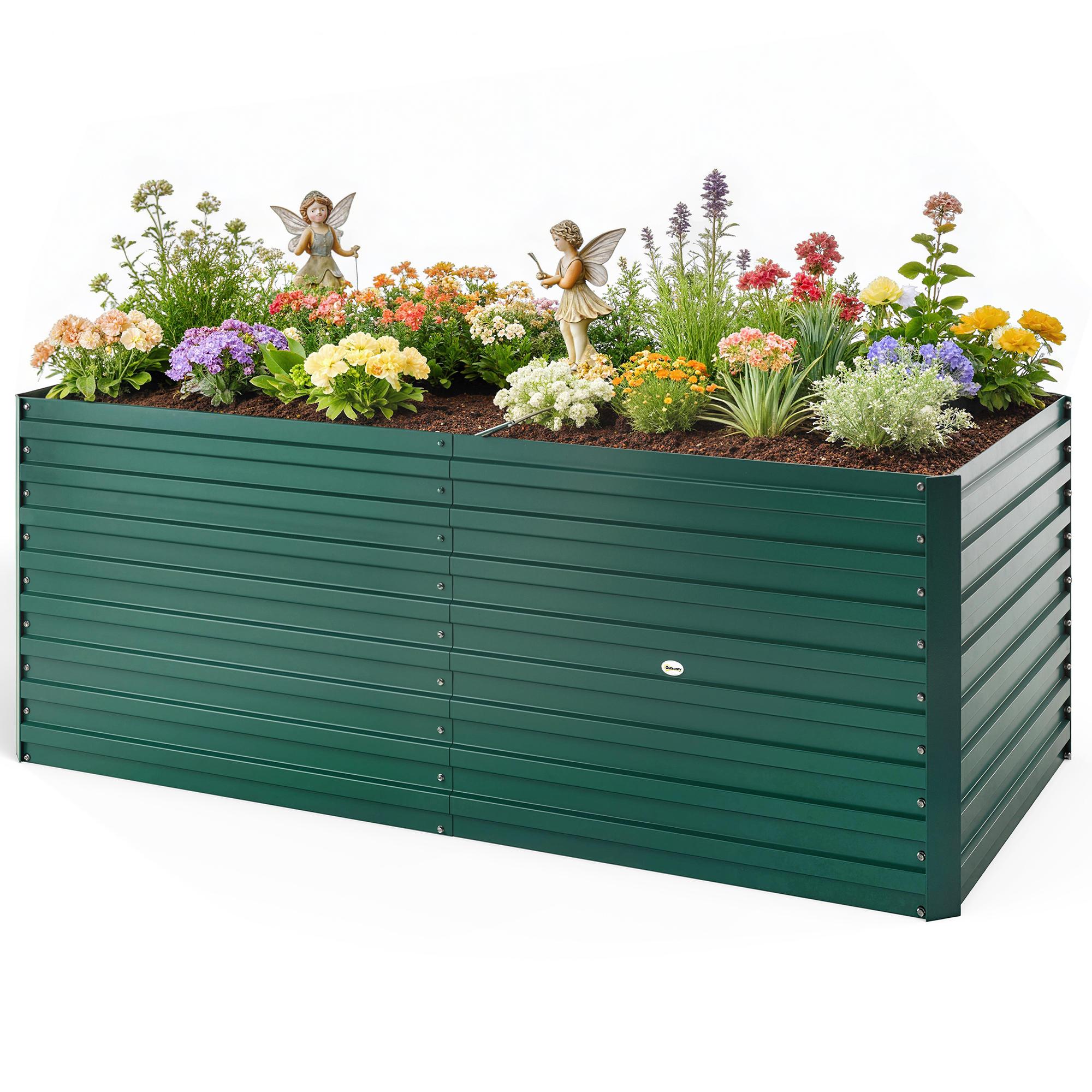 Green galvanised planter bed, 5 x 3 ft, 2 ft deep