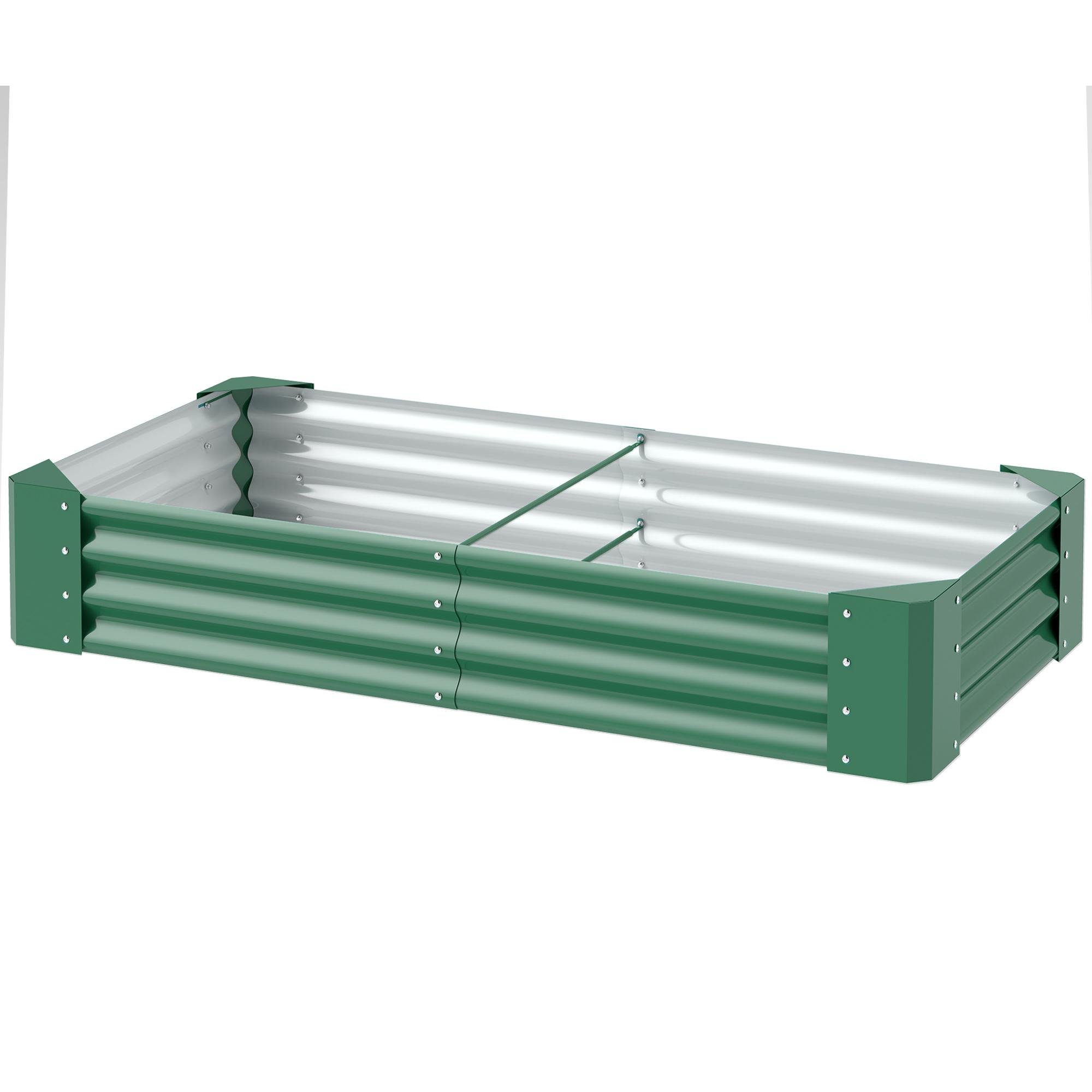 Green 6 x 3 Planter Galvanized Steel Raised Garden Bed
