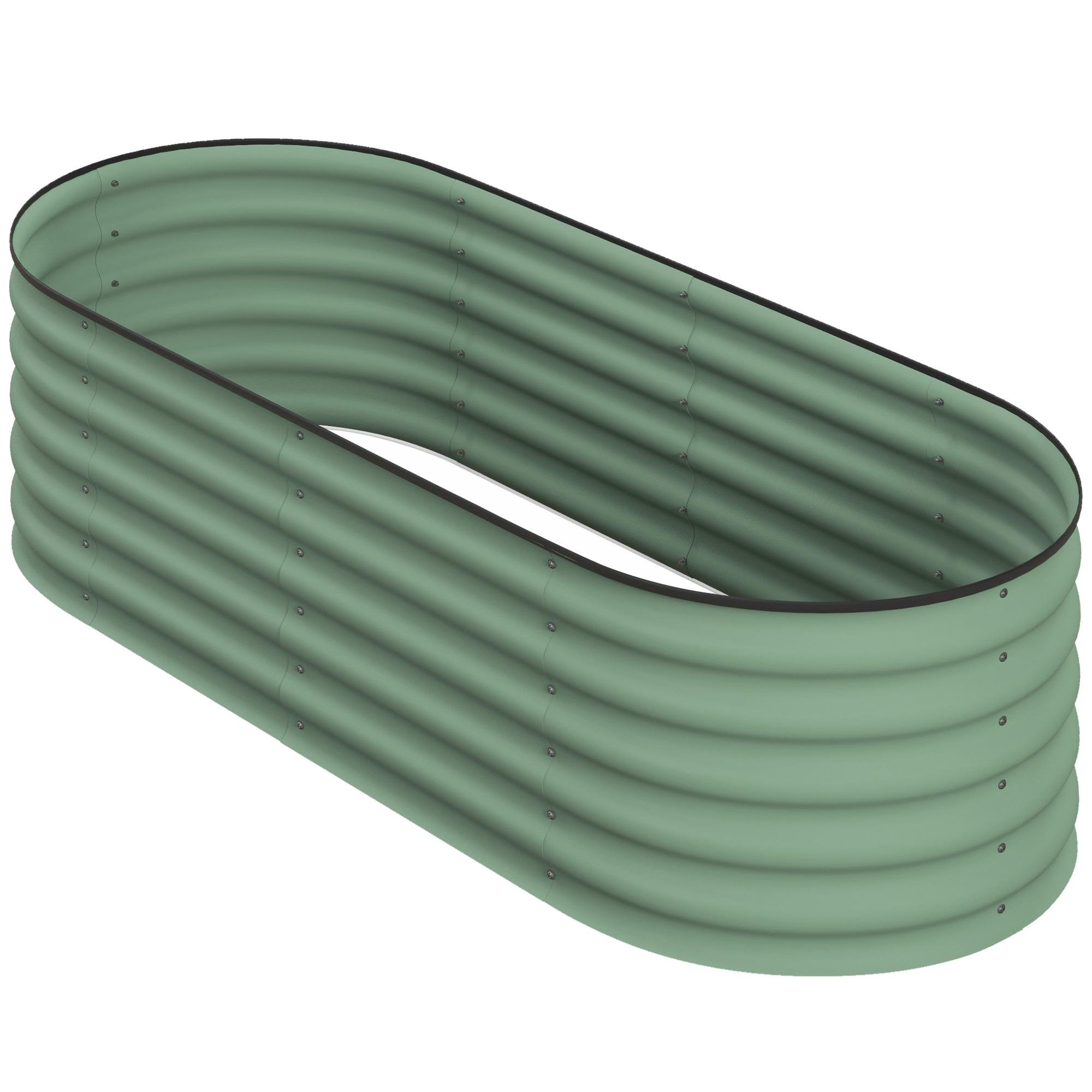 Green Galvanized Bed with Open Bottom